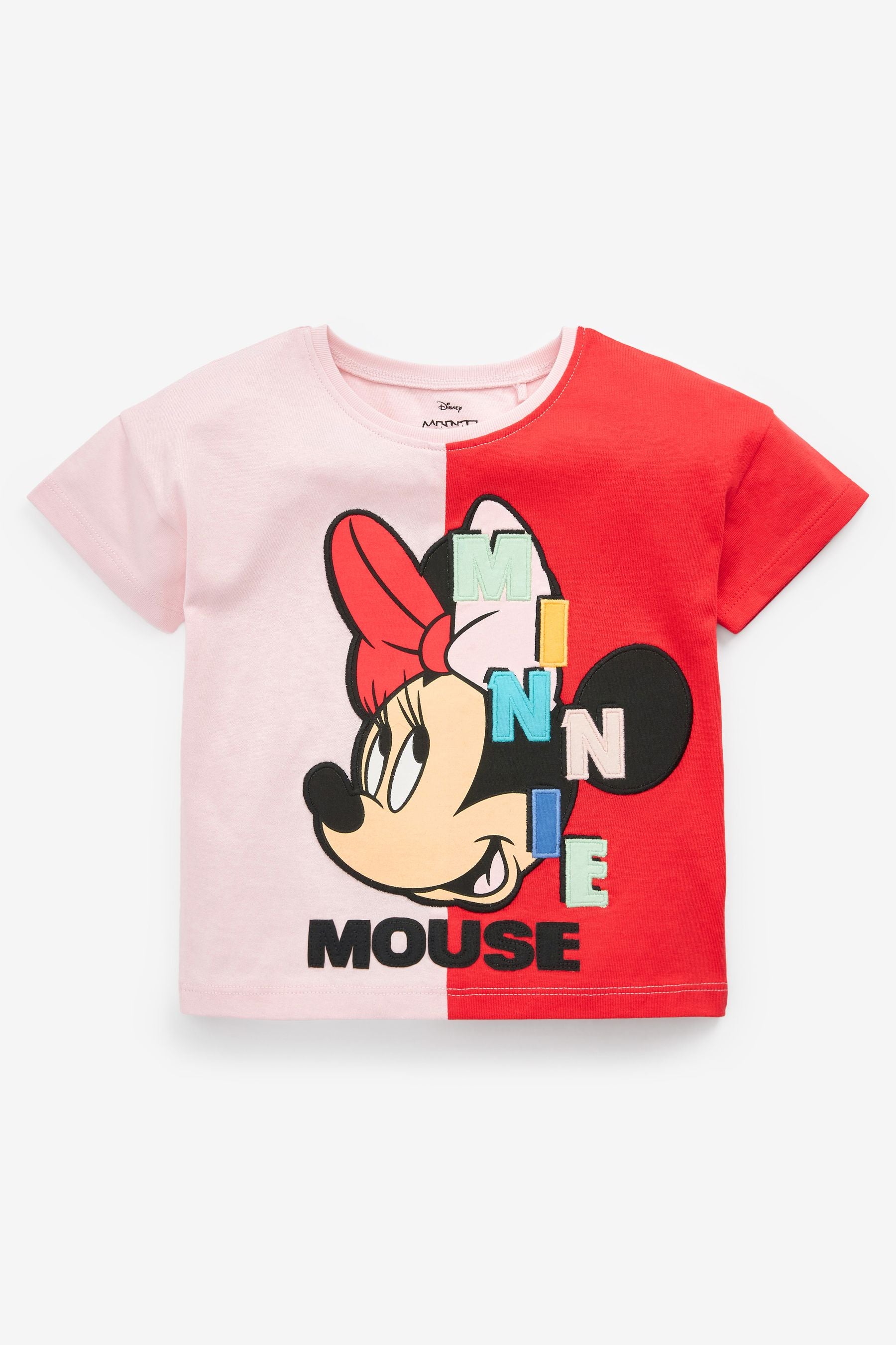 Red/Pink Disney Minnie Mouse Embroidered T-Shirt (3mths-7yrs)