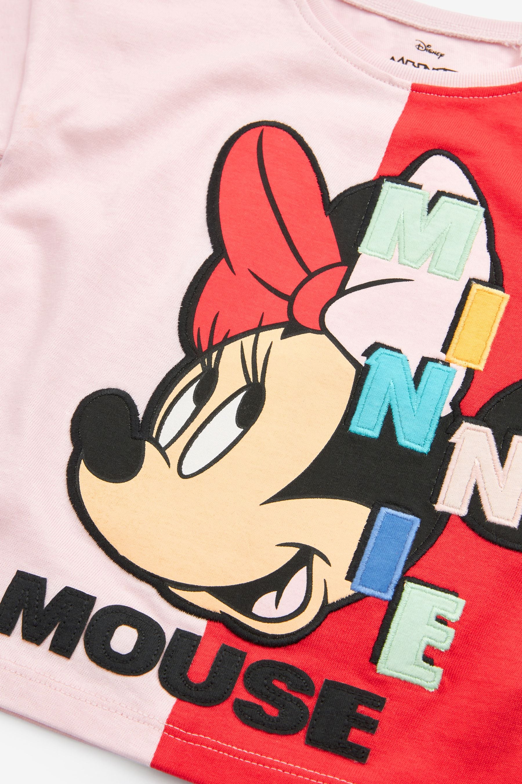 Red/Pink Disney Minnie Mouse Embroidered T-Shirt (3mths-7yrs)