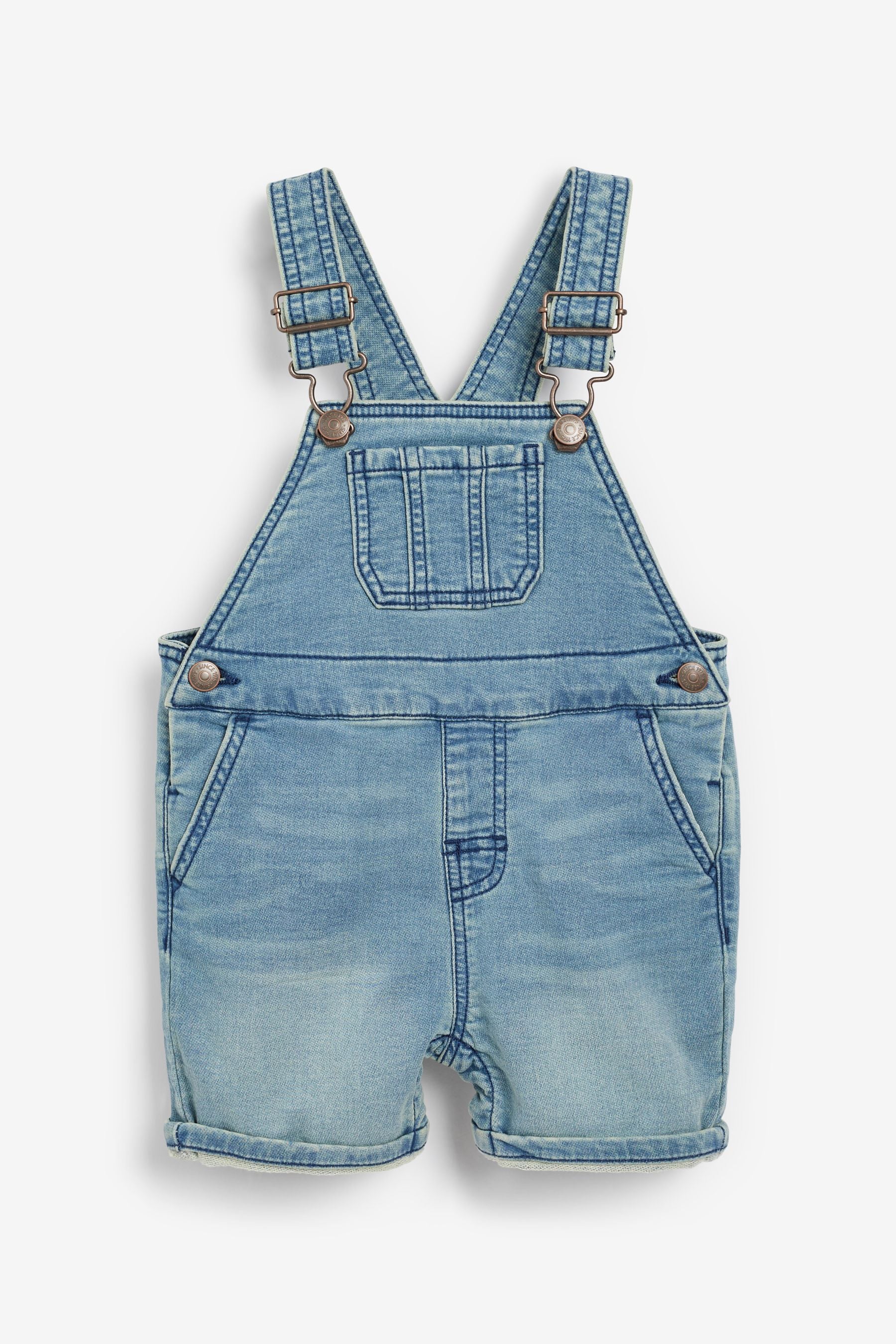 Mid Blue Jersey Denim Dungarees (3mths-7yrs)