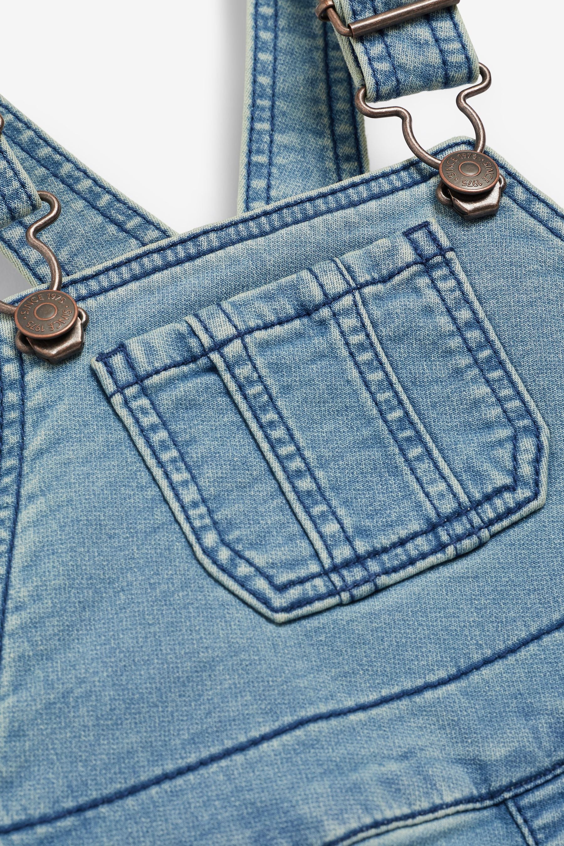 Mid Blue Jersey Denim Dungarees (3mths-7yrs)