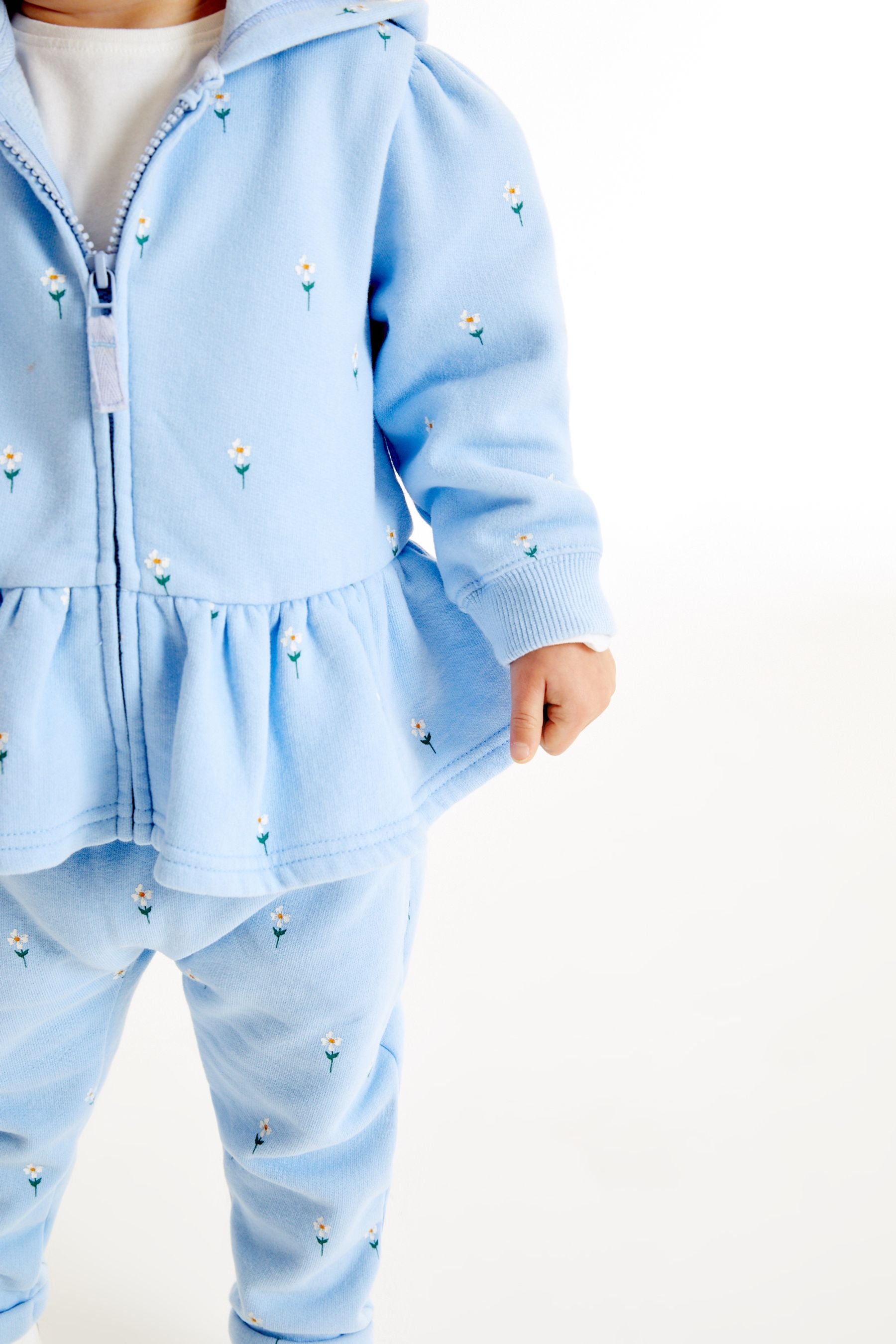 Blue Floral Hoodie & Joggers Co-Ord Set (3mths-7yrs)