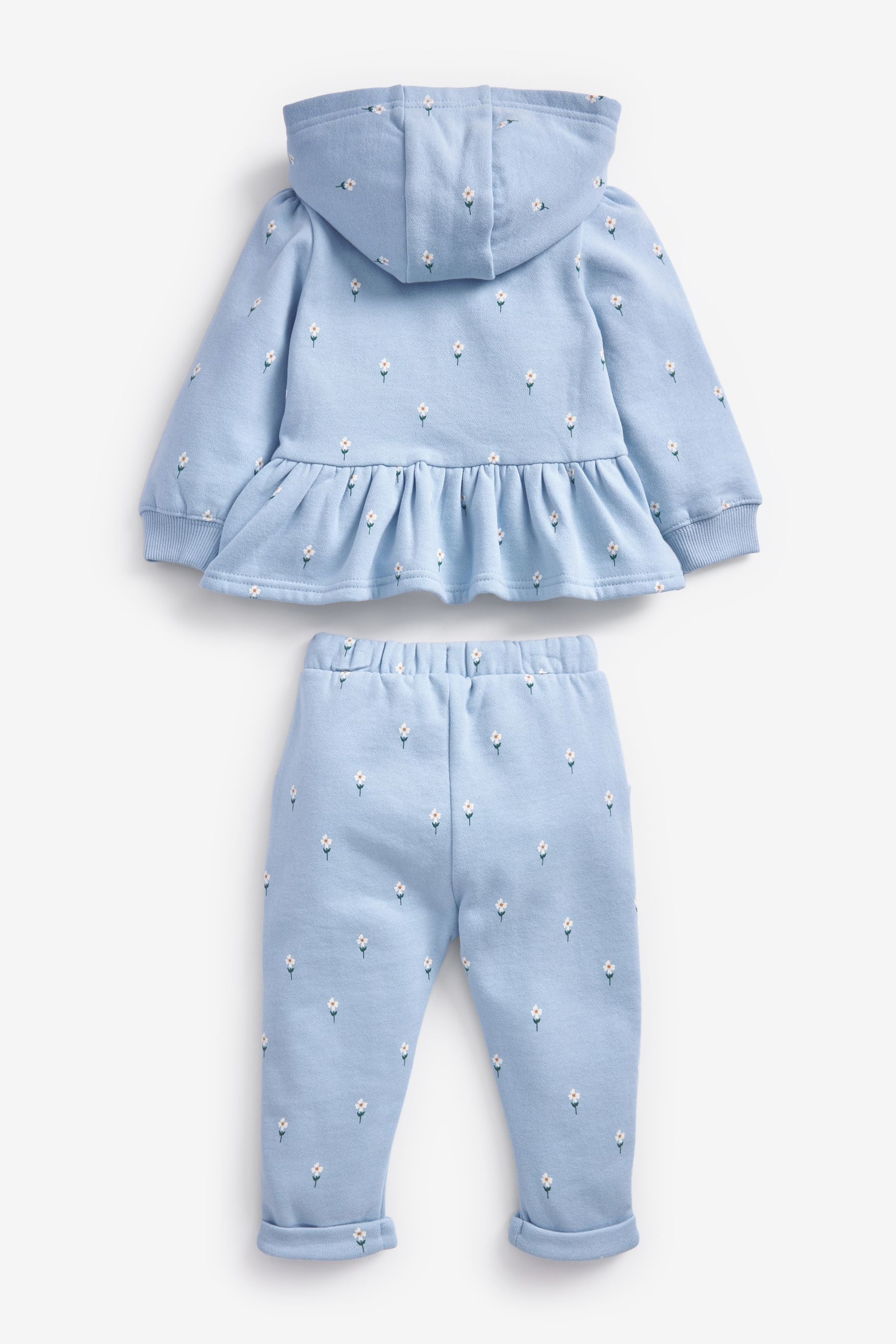 Blue Floral Hoodie & Joggers Co-Ord Set (3mths-7yrs)