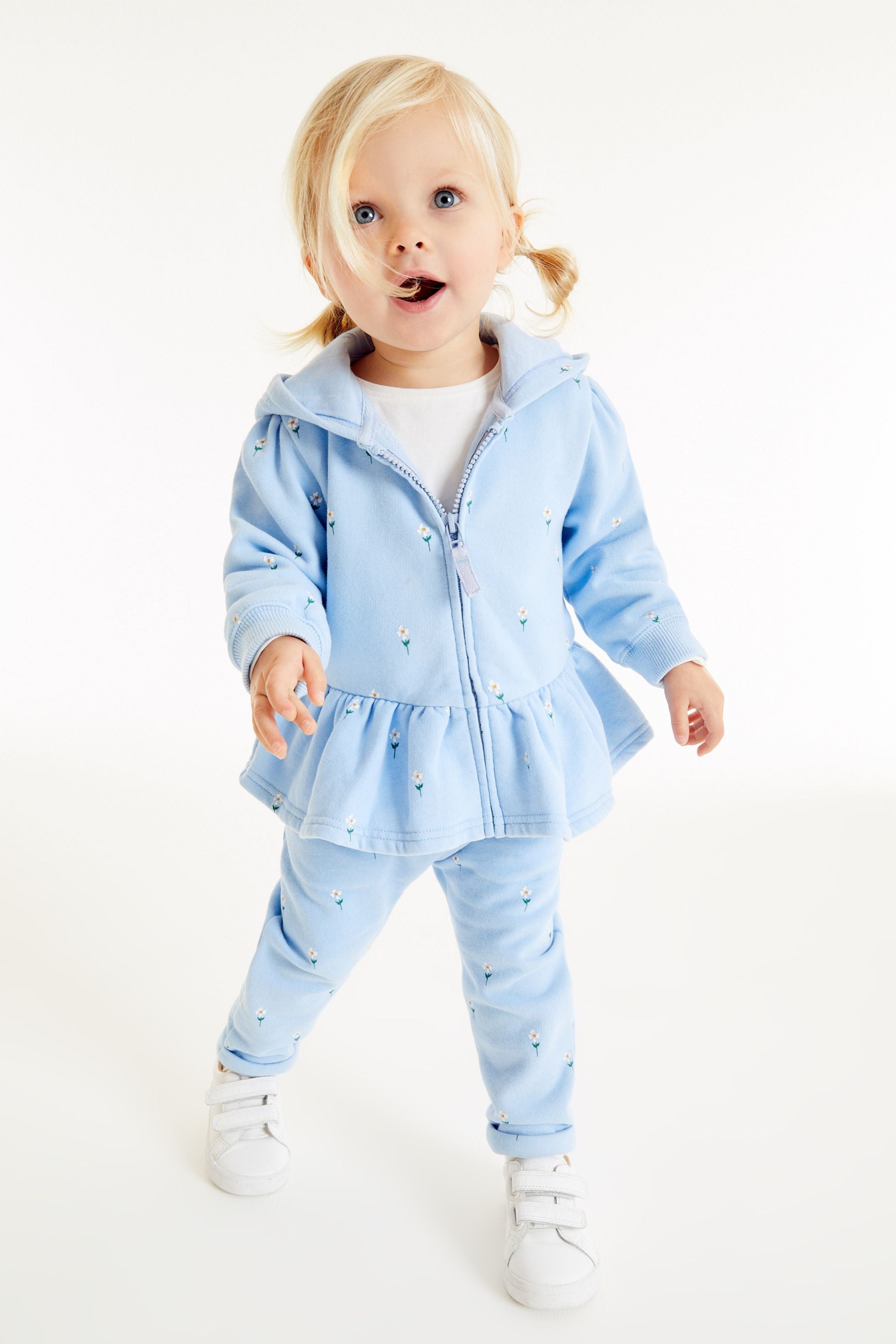 Blue Floral Hoodie & Joggers Co-Ord Set (3mths-7yrs)