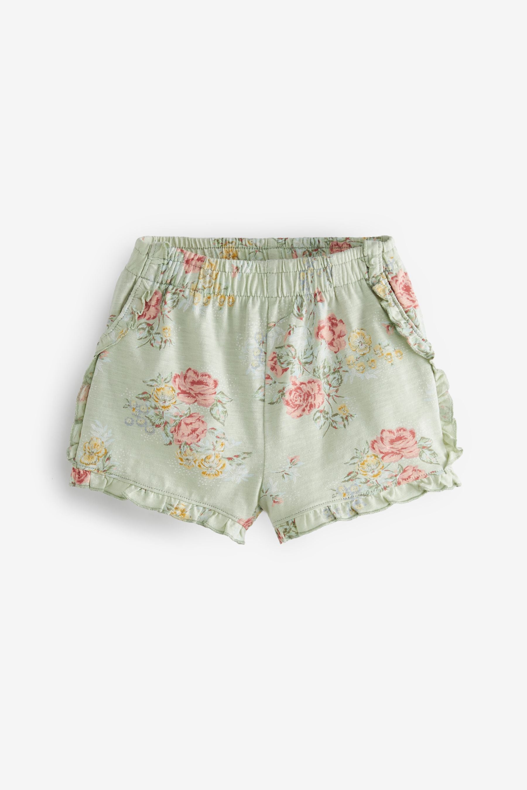 Blue/Green Floral 5 Pack Jersey Shorts (3mths-7yrs)