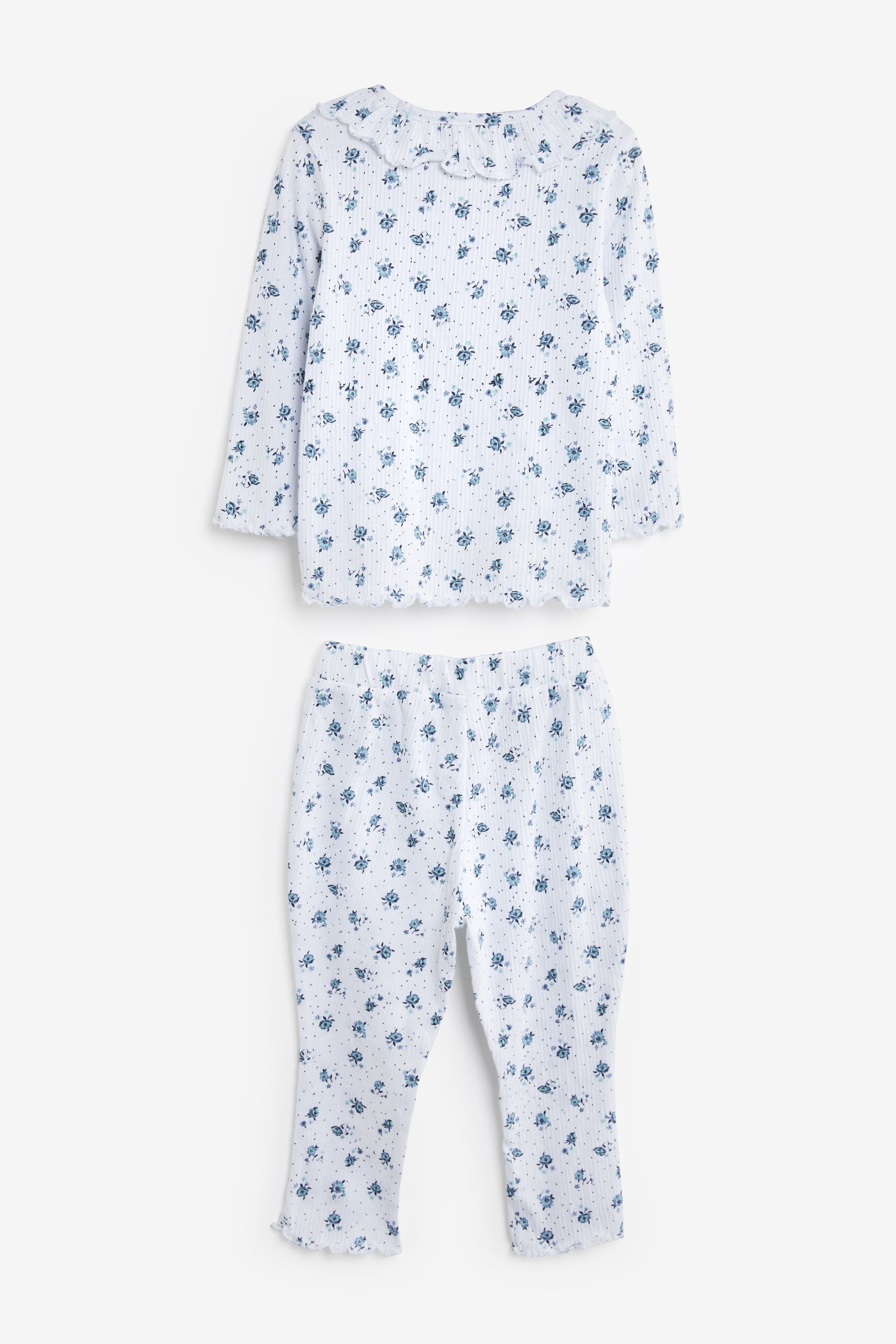 Blue/White Floral Crinkle 2 Pack Pyjama