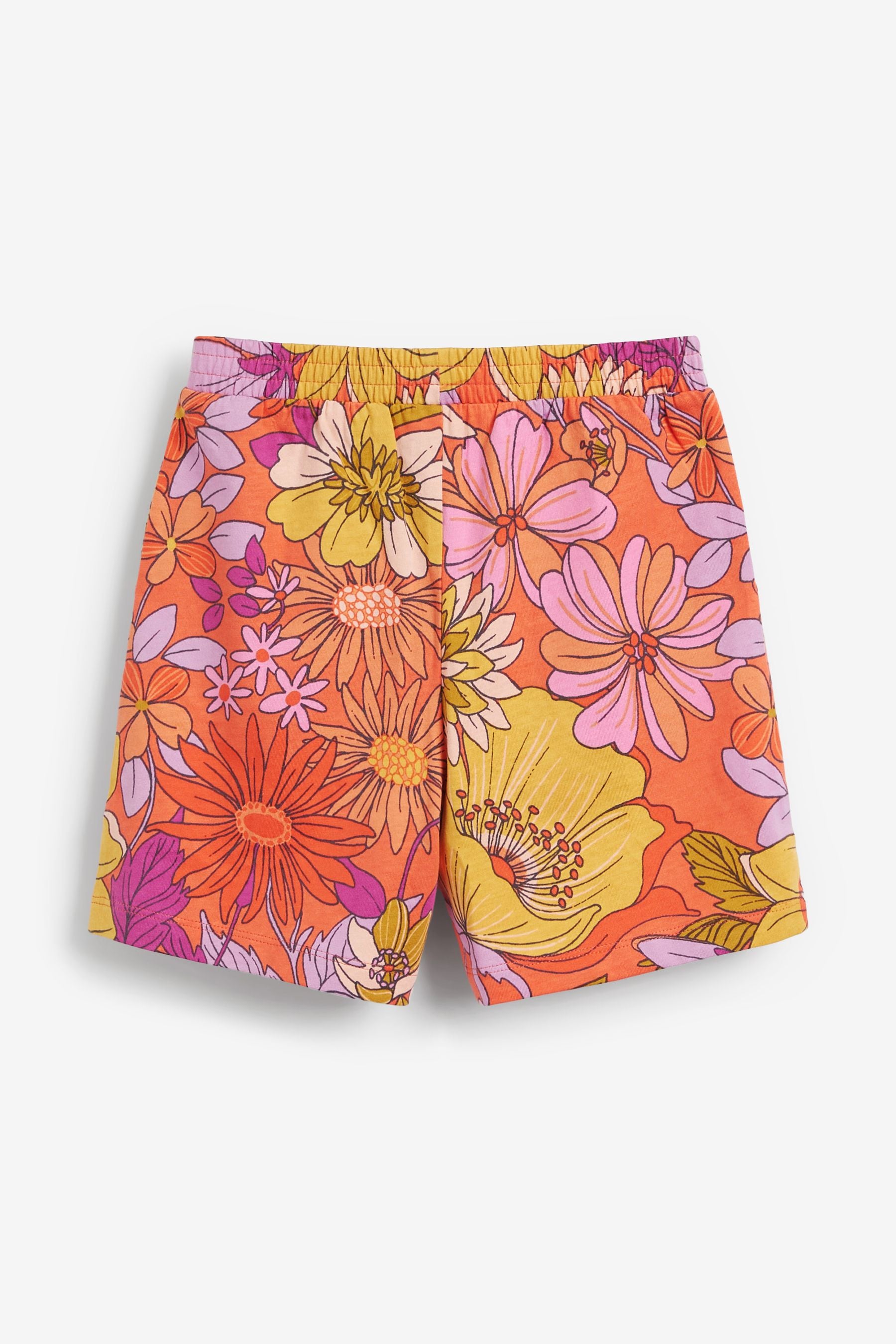 Purple/Orange Retro Floral 3 Pack Longline Short Pyjamas (3-16yrs)