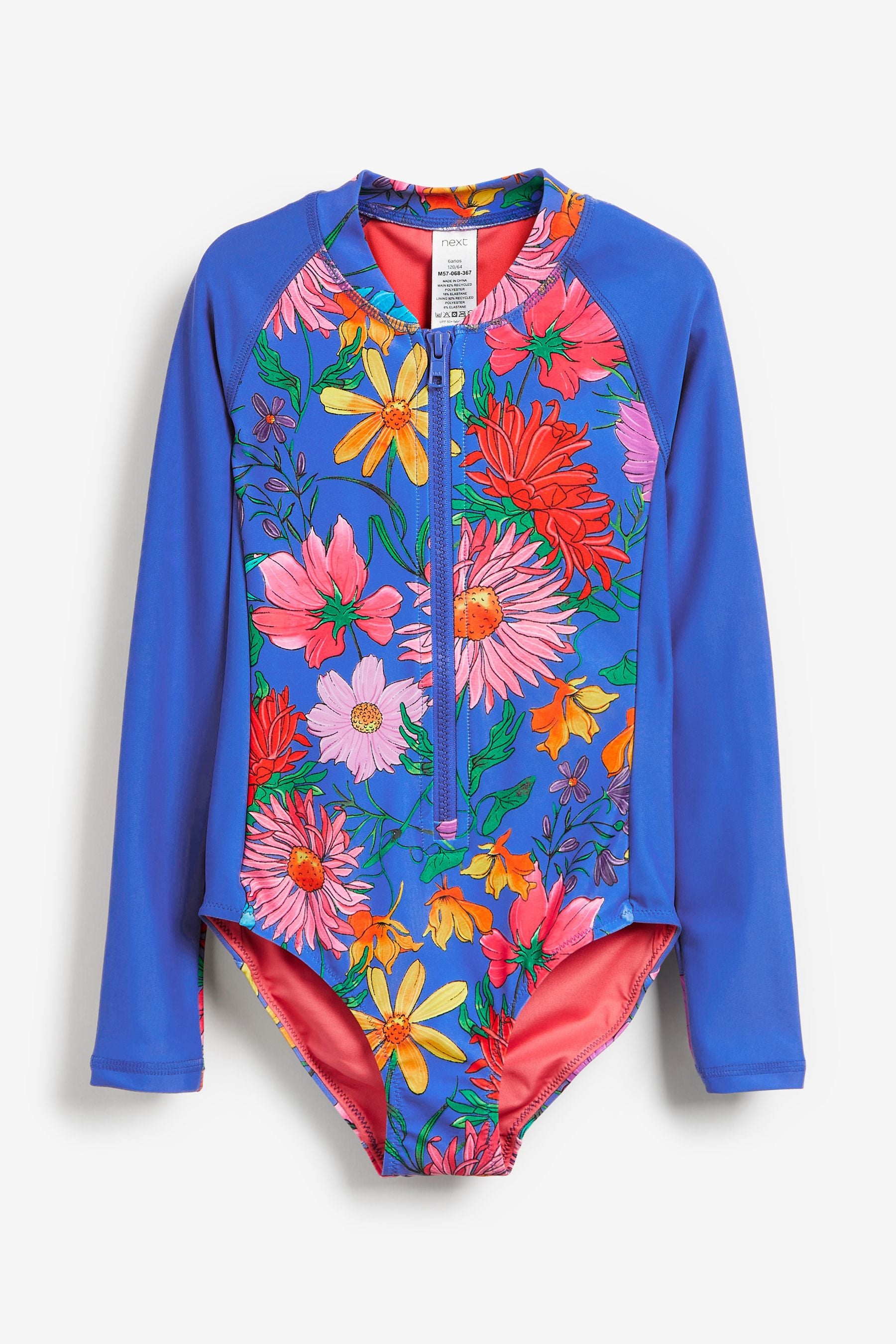 Cobalt Blue Long Sleeved Swimsuit (3-16yrs)