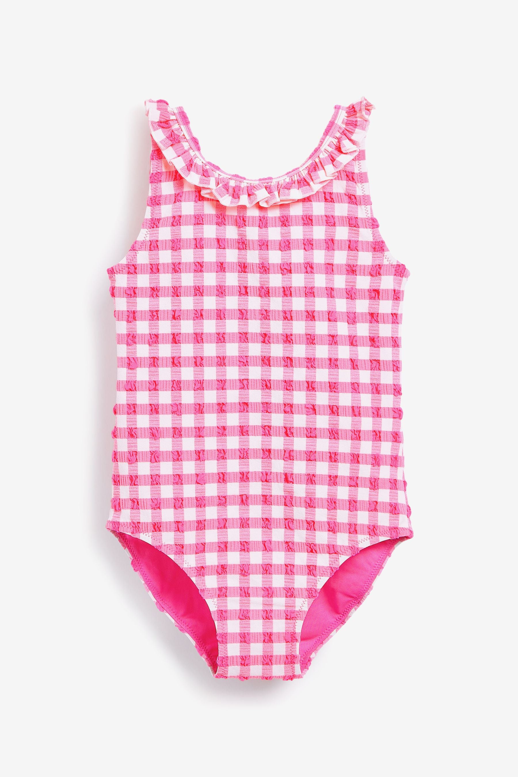 Pink/White Textured Gingham Swimsuit (3mths-16yrs)