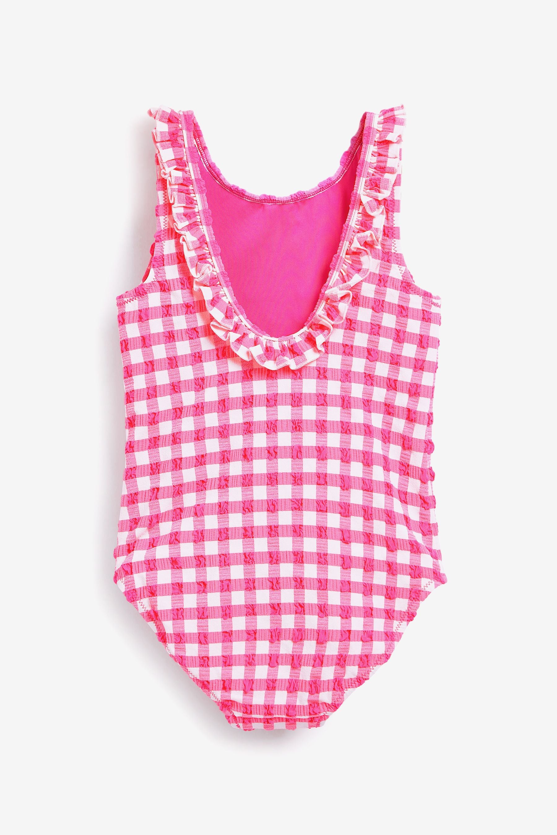 Pink/White Textured Gingham Swimsuit (3mths-16yrs)