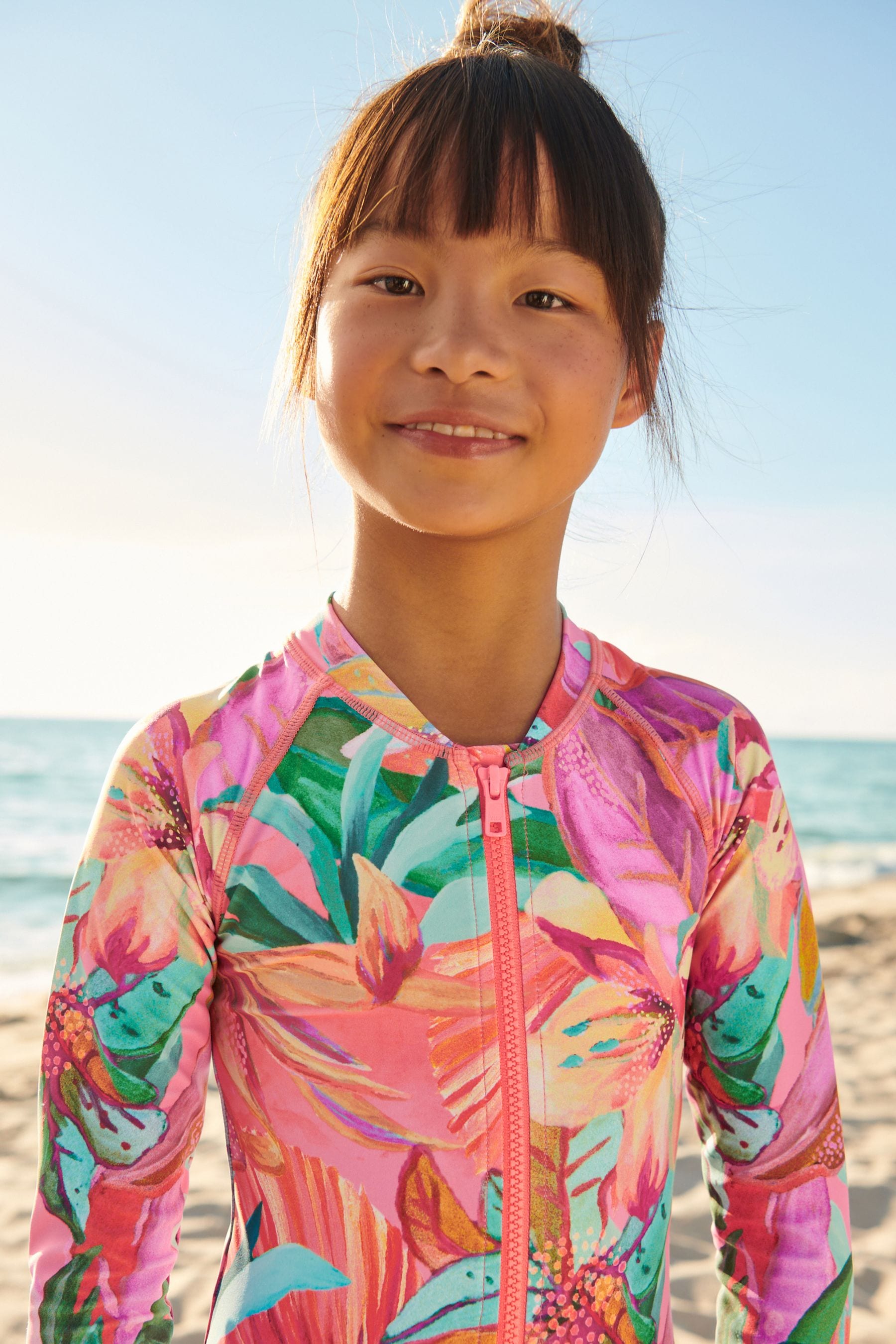 Mango Palm Print Long Sleeved Swimsuit (3-16yrs)