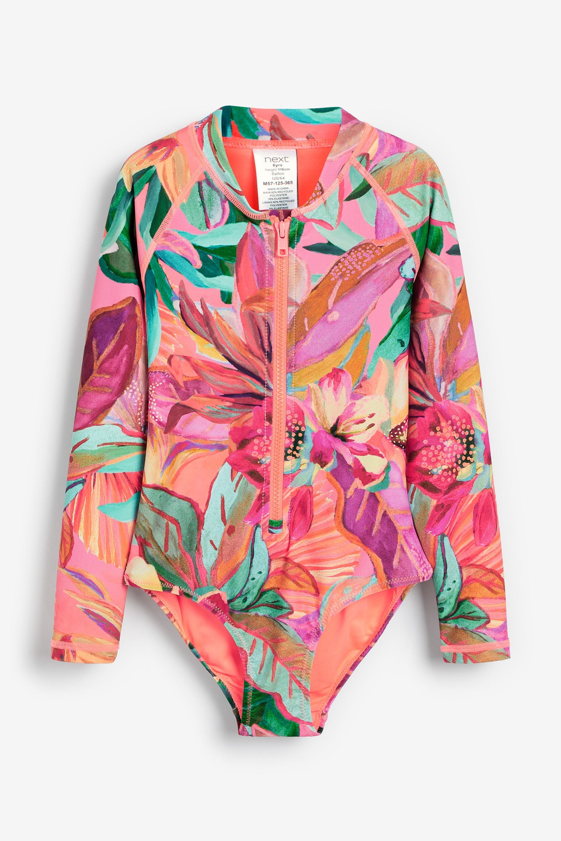 Mango Palm Print Long Sleeved Swimsuit (3-16yrs)