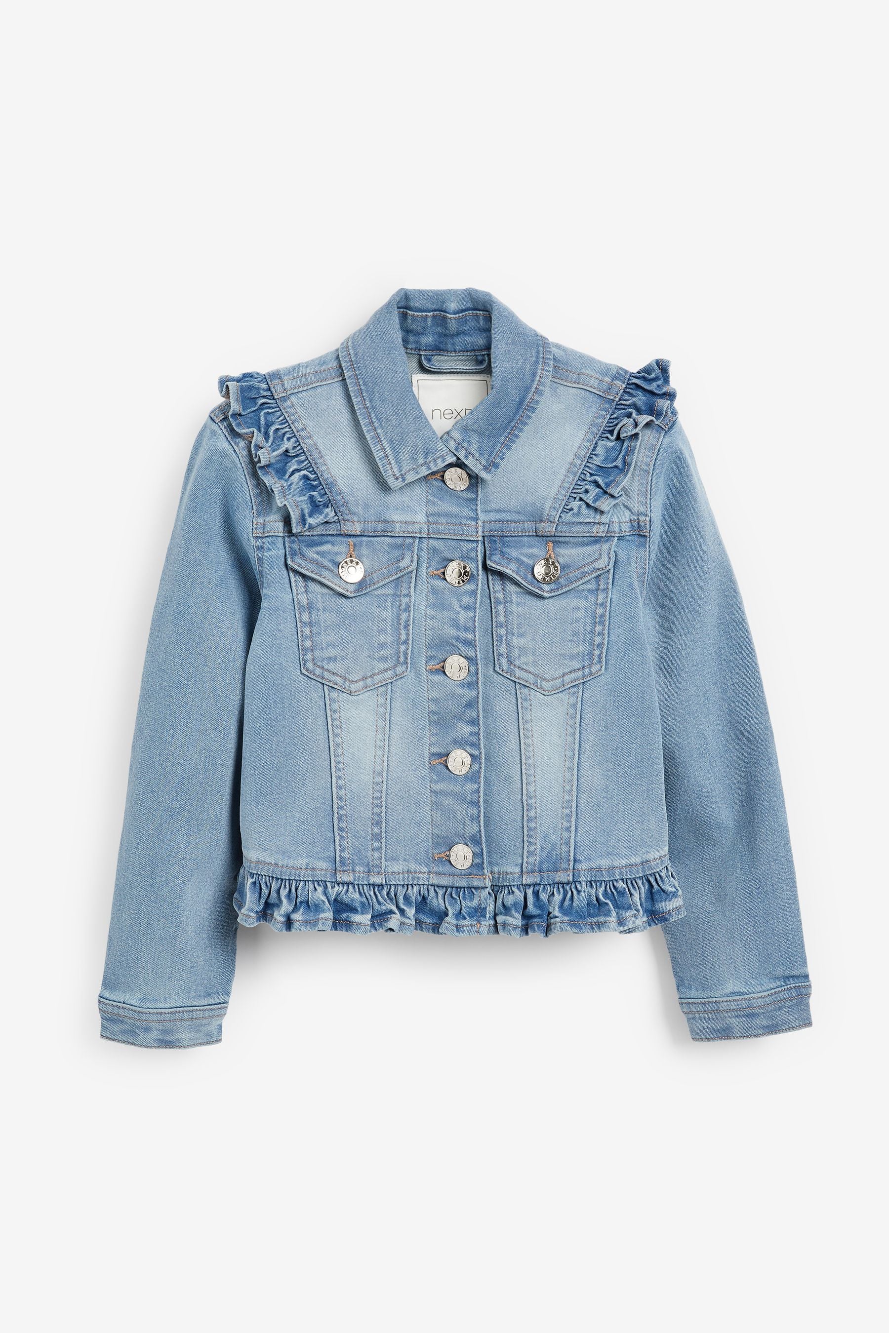 Mid Blue Frill Denim Jacket (3-16yrs)