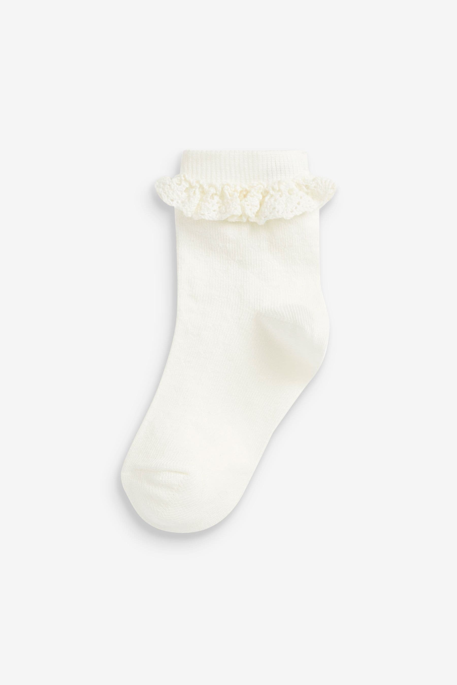 Cream 2 Pack Cotton Rich Ruffle Ankle Socks