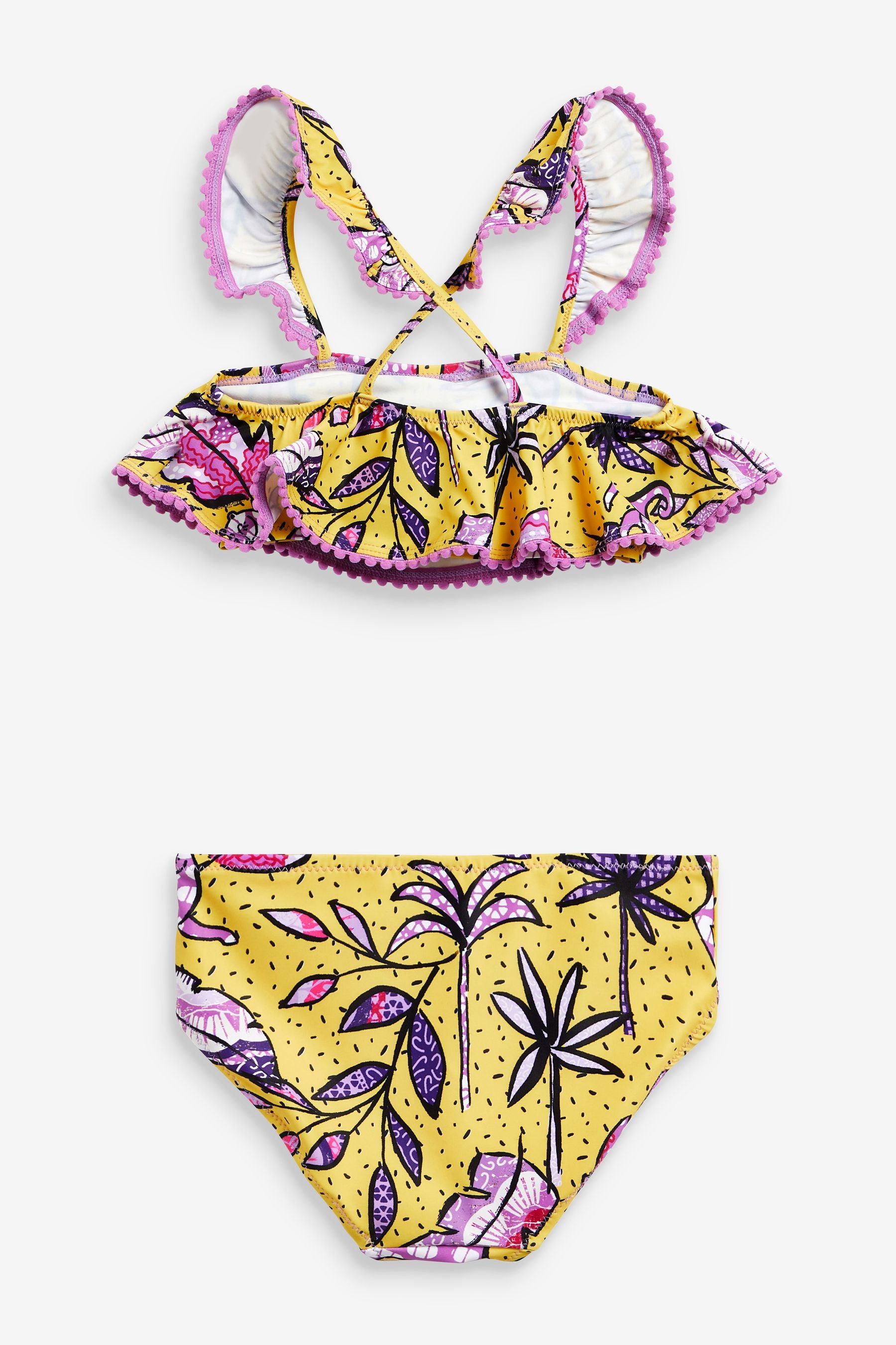 Yellow Pom Pom Bikini (3-16yrs)