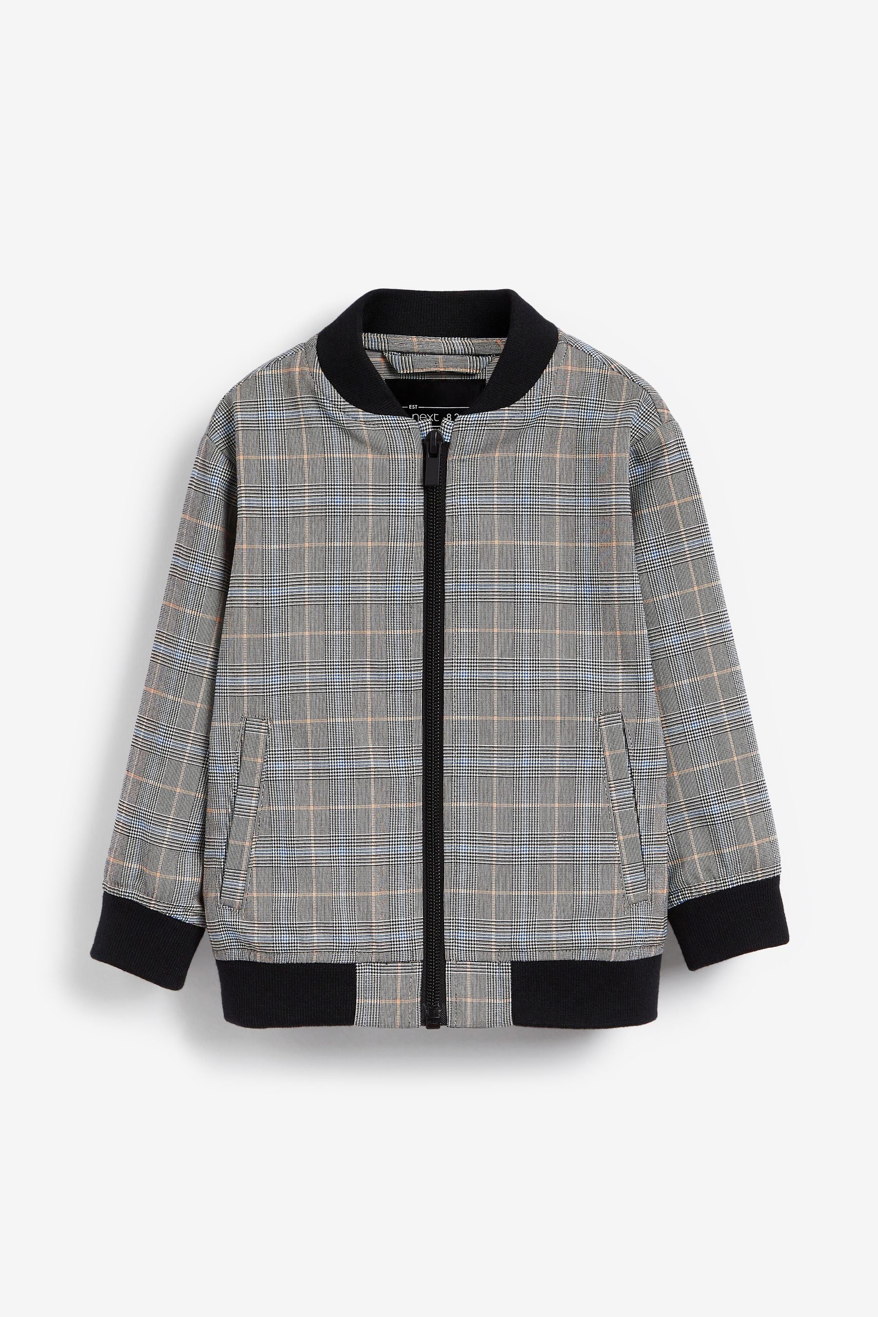 Grey Check Bomber Jacket (3mths-9yrs)