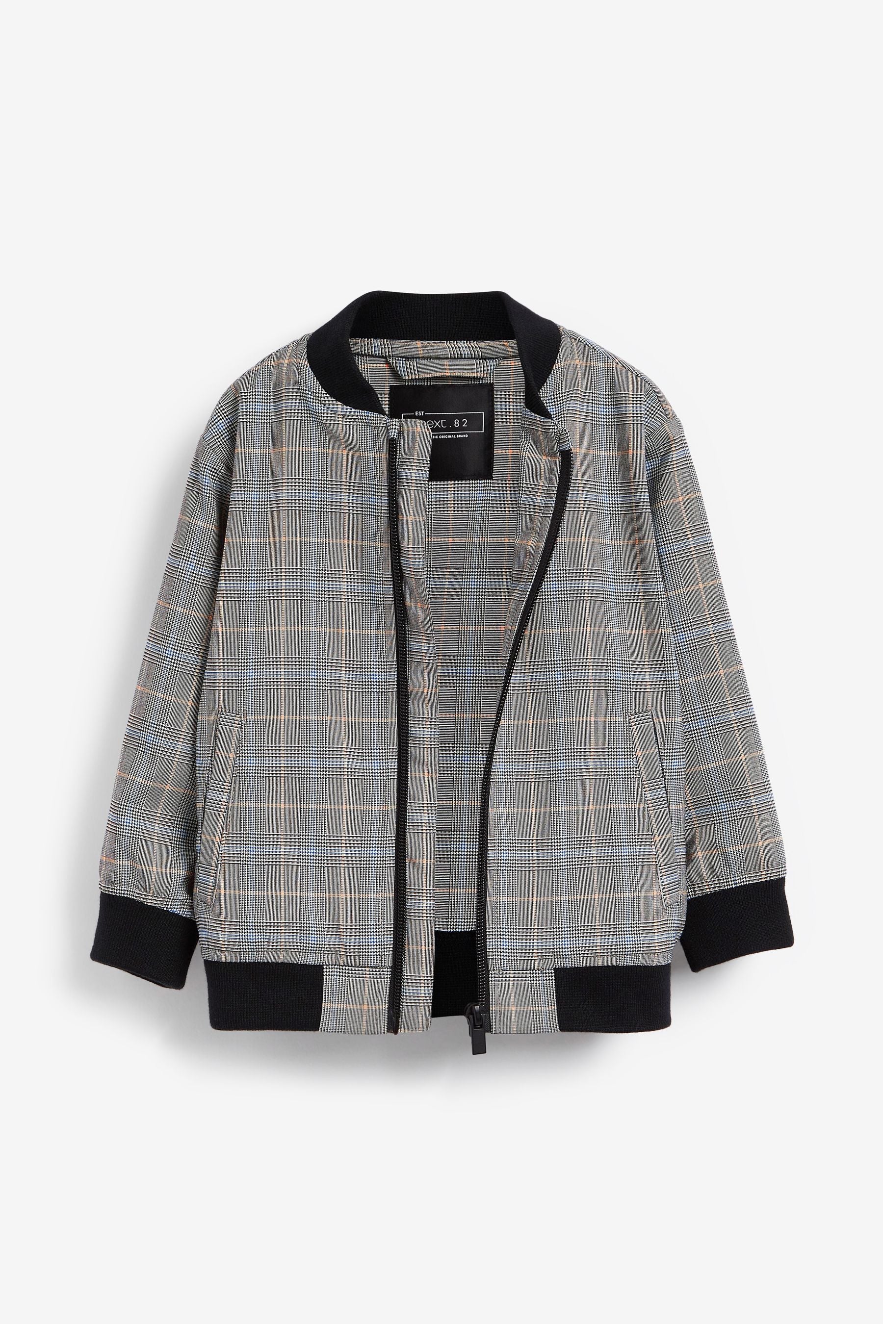 Grey Check Bomber Jacket (3mths-9yrs)