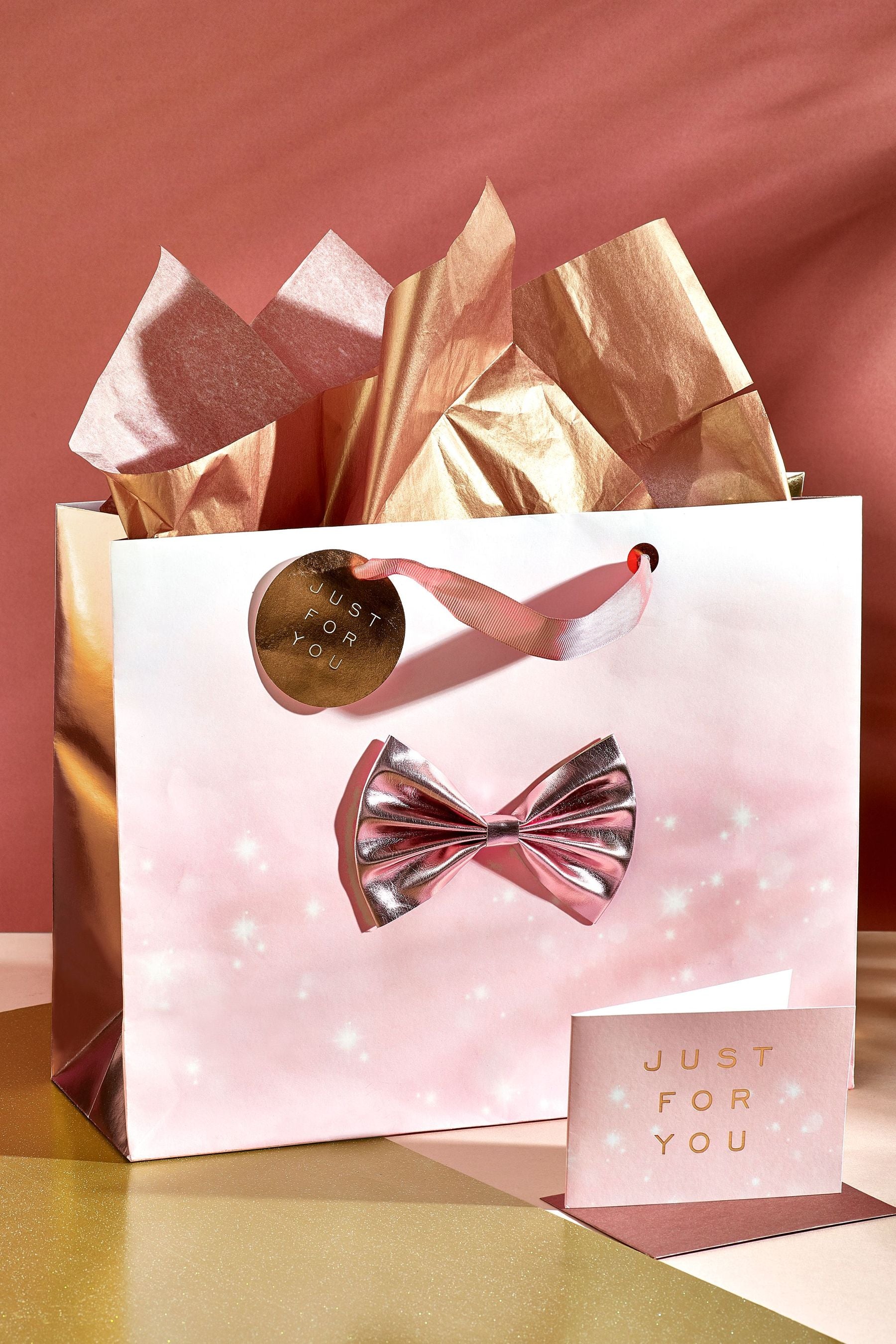 Pink Just For You Gift Bag and Card Set