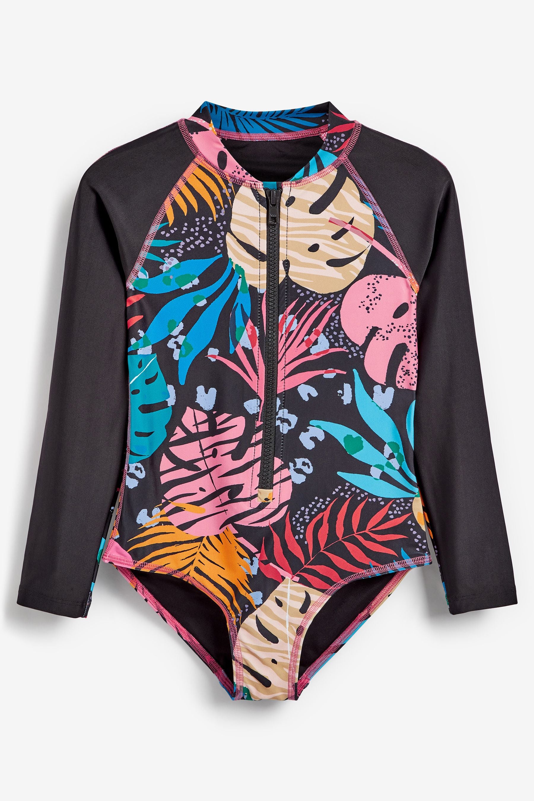 Black Long Sleeved Swimsuit (3-16yrs)