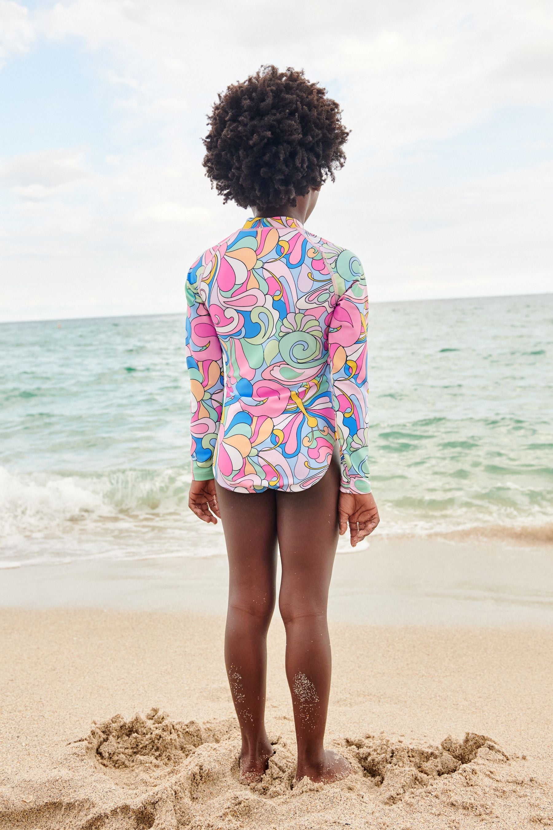 Multi Bright Long Sleeved Swimsuit (3-16yrs)