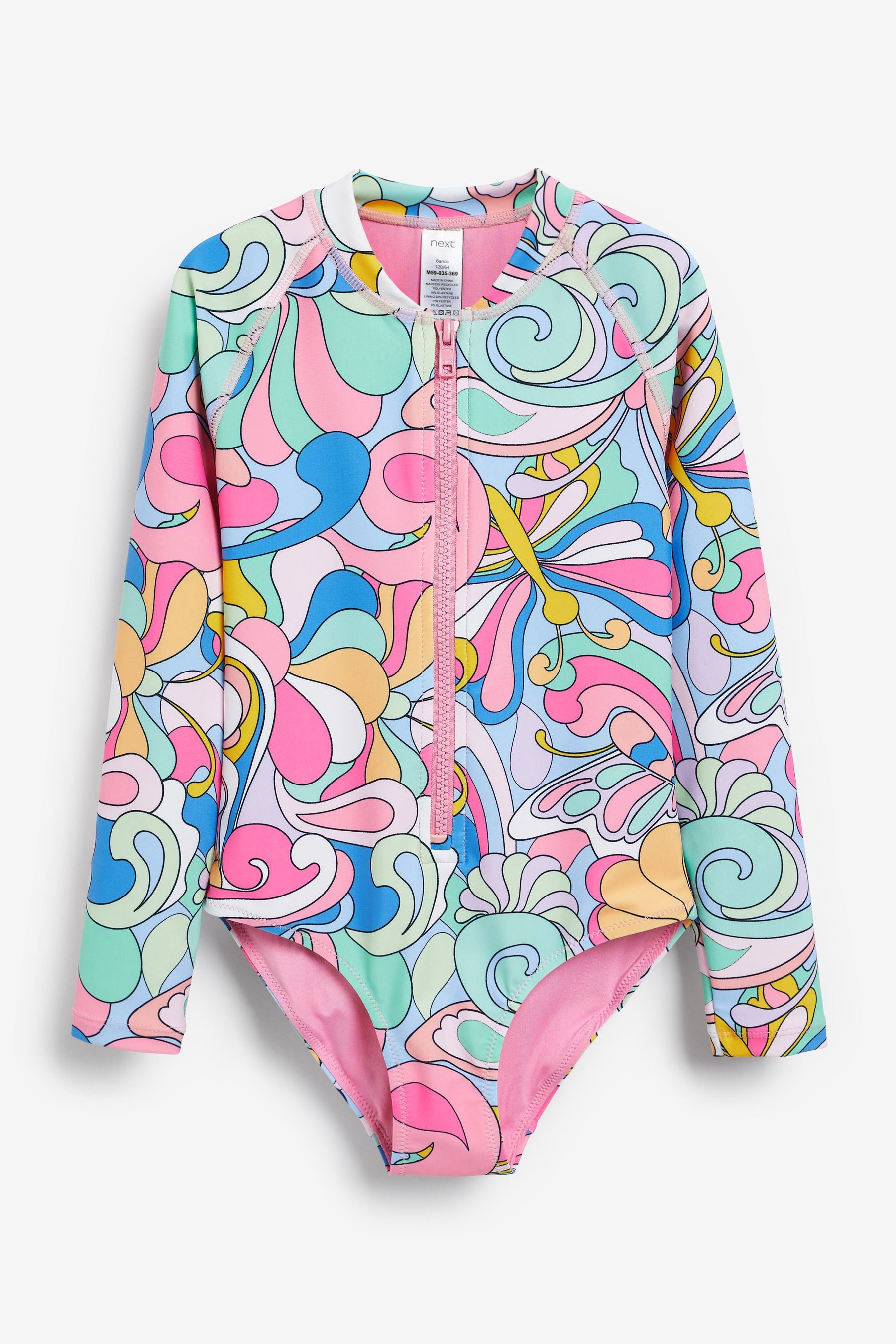 Multi Bright Long Sleeved Swimsuit (3-16yrs)