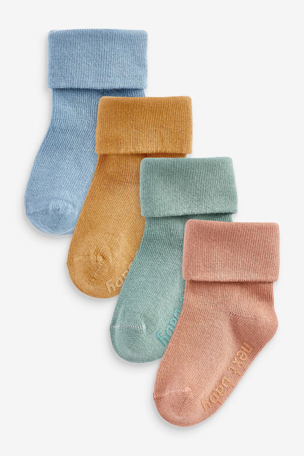 Blue Baby Blue / Mineral Roll Top Socks 4 Pack (0mths-2yrs)