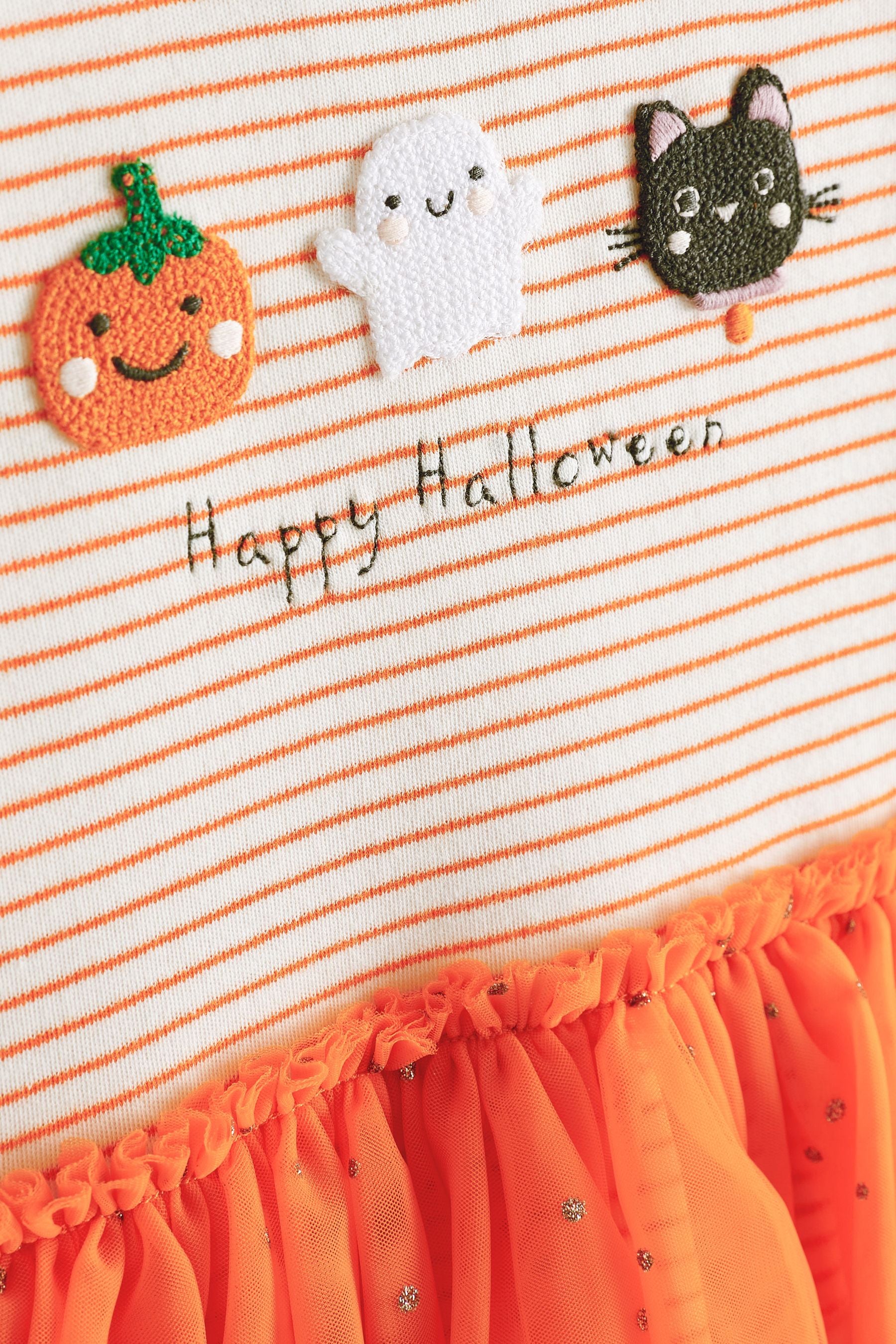 Orange Halloween Tutu Sleepsuit (0-2yrs)