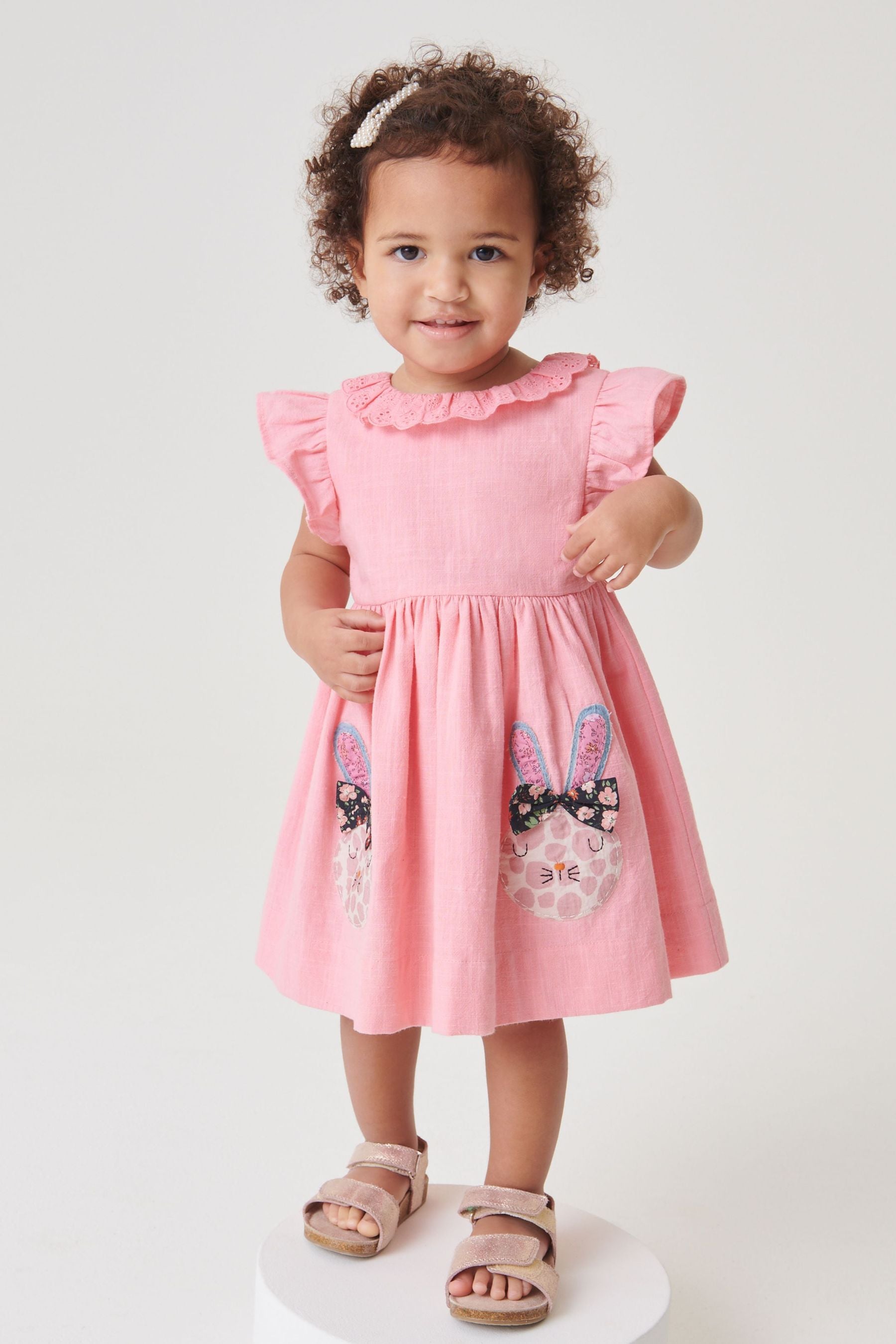 Pink Bunny Character Applique Dress (3mths-7yrs)