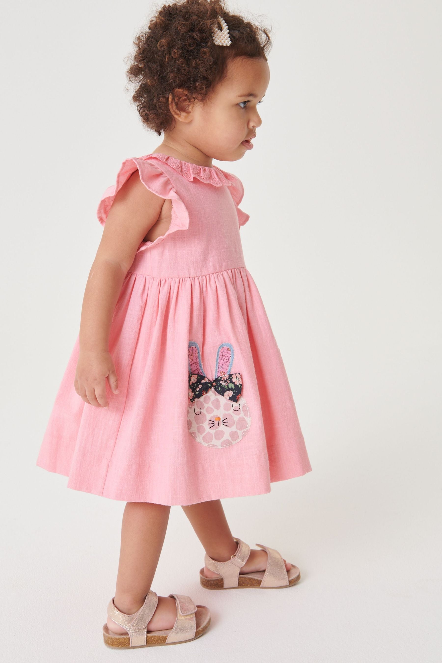 Pink Bunny Character Applique Dress (3mths-7yrs)