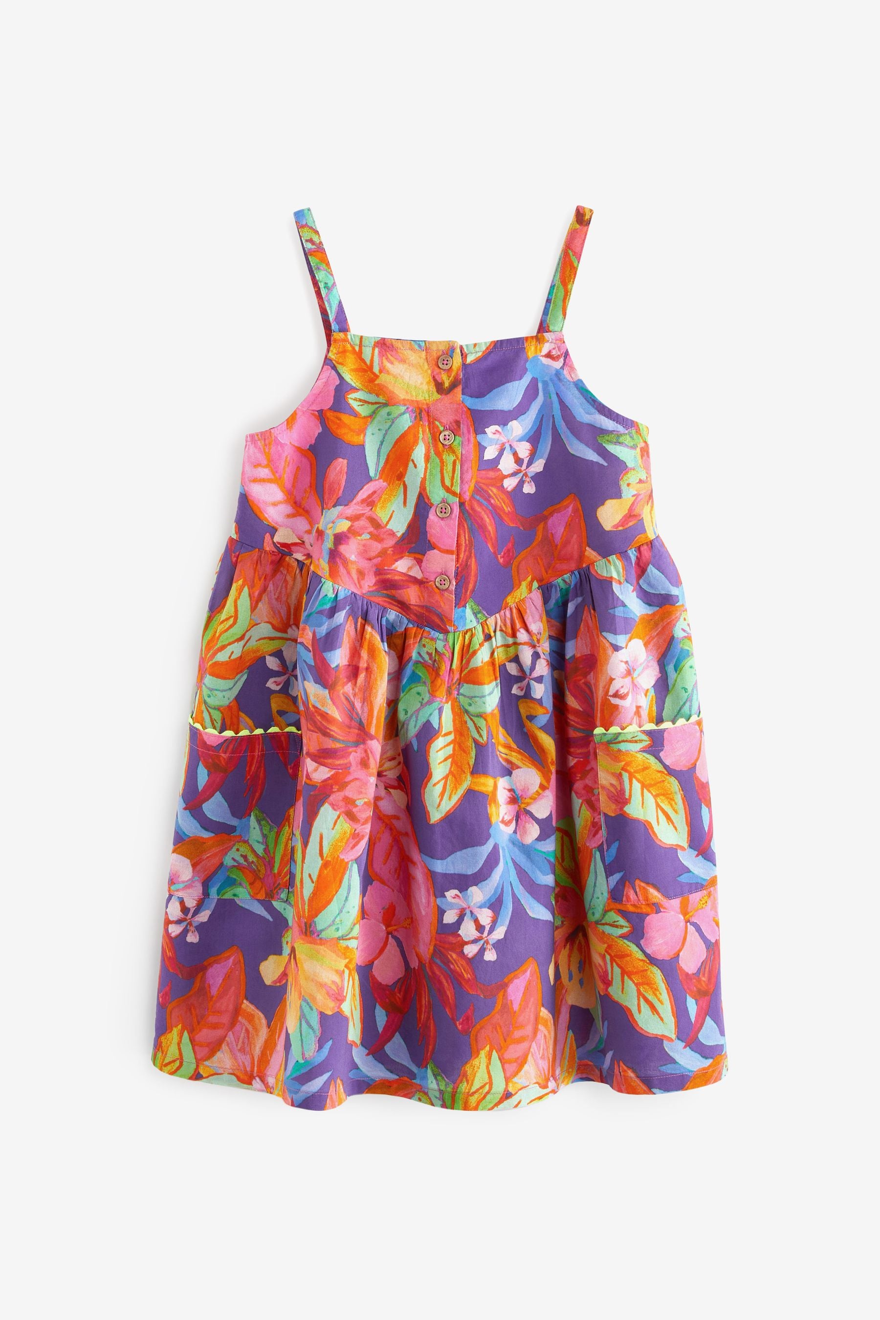 Purple Tropical Cotton Sundress (3mths-8yrs)