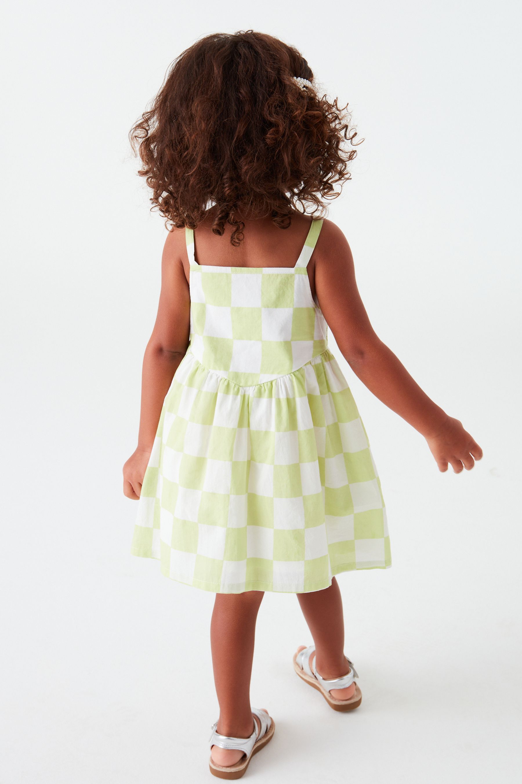 Lime Green Check Cotton Sundress (3mths-8yrs)