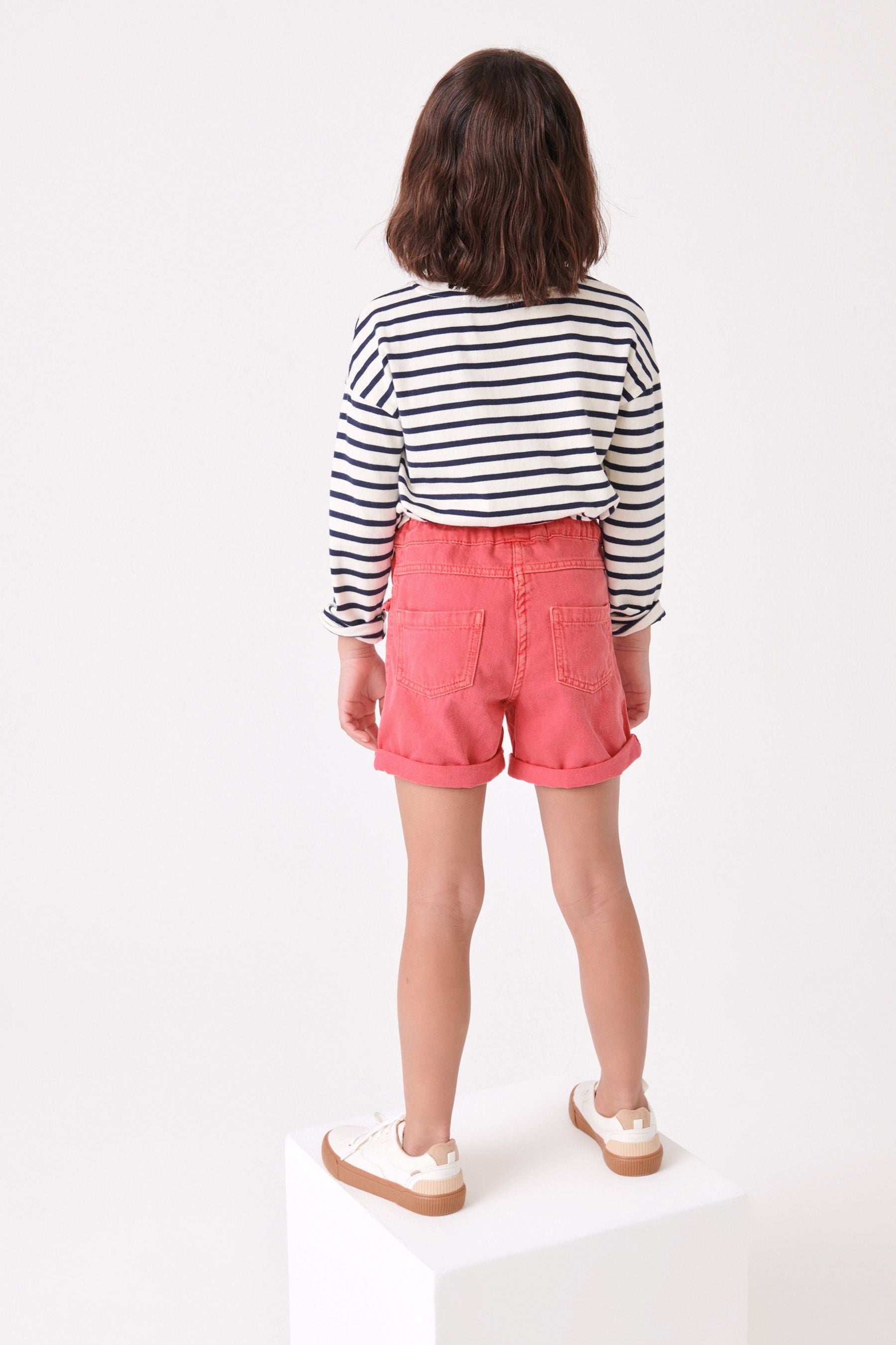 Pink Frill Detail Denim Shorts (3-16yrs)