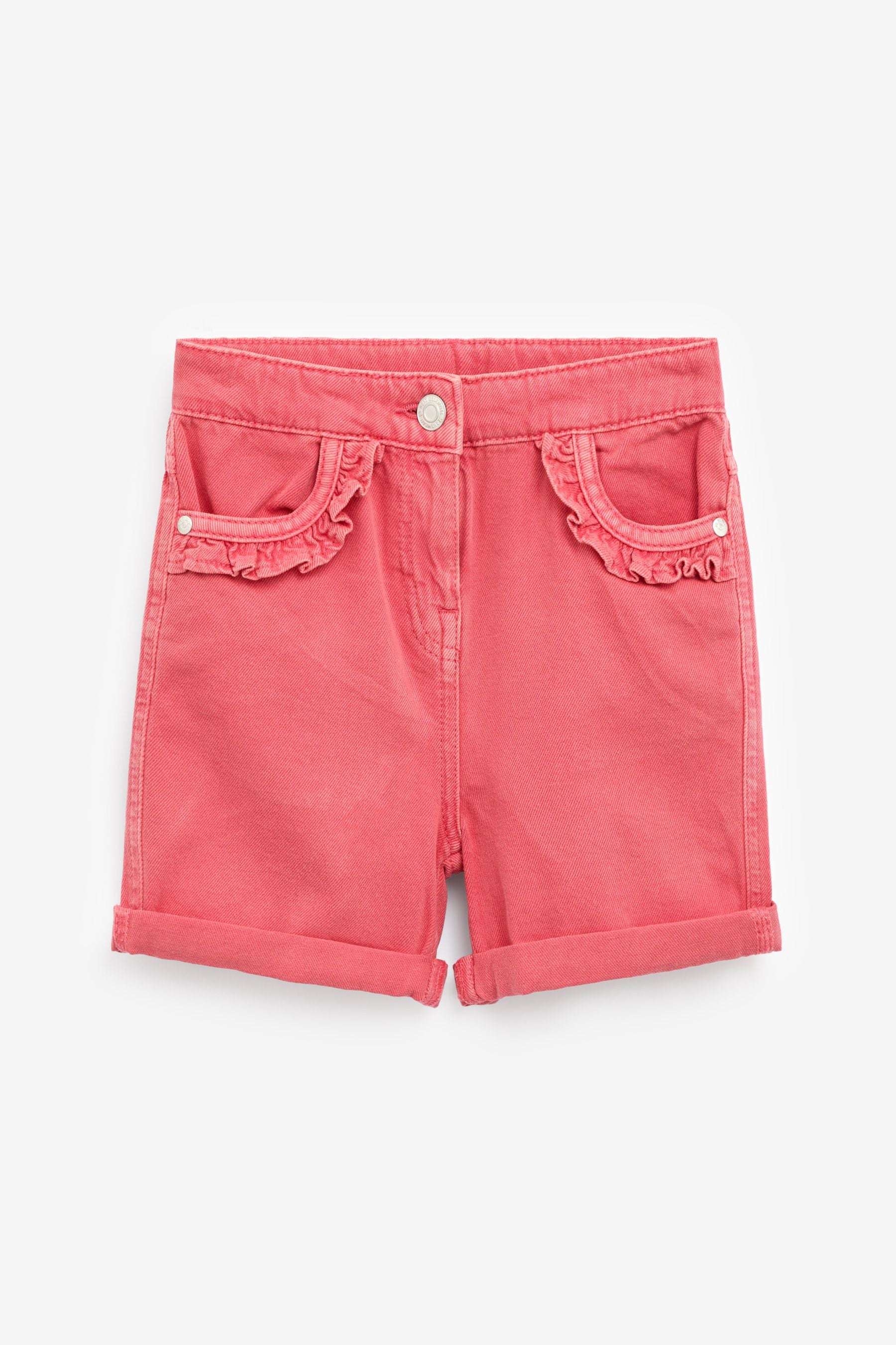 Pink Frill Detail Denim Shorts (3-16yrs)