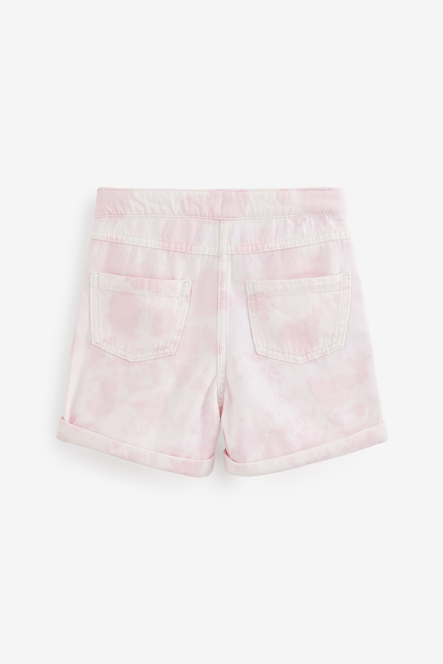 Pink/White Tie Dye Frill Detail Denim Shorts (3-16yrs)