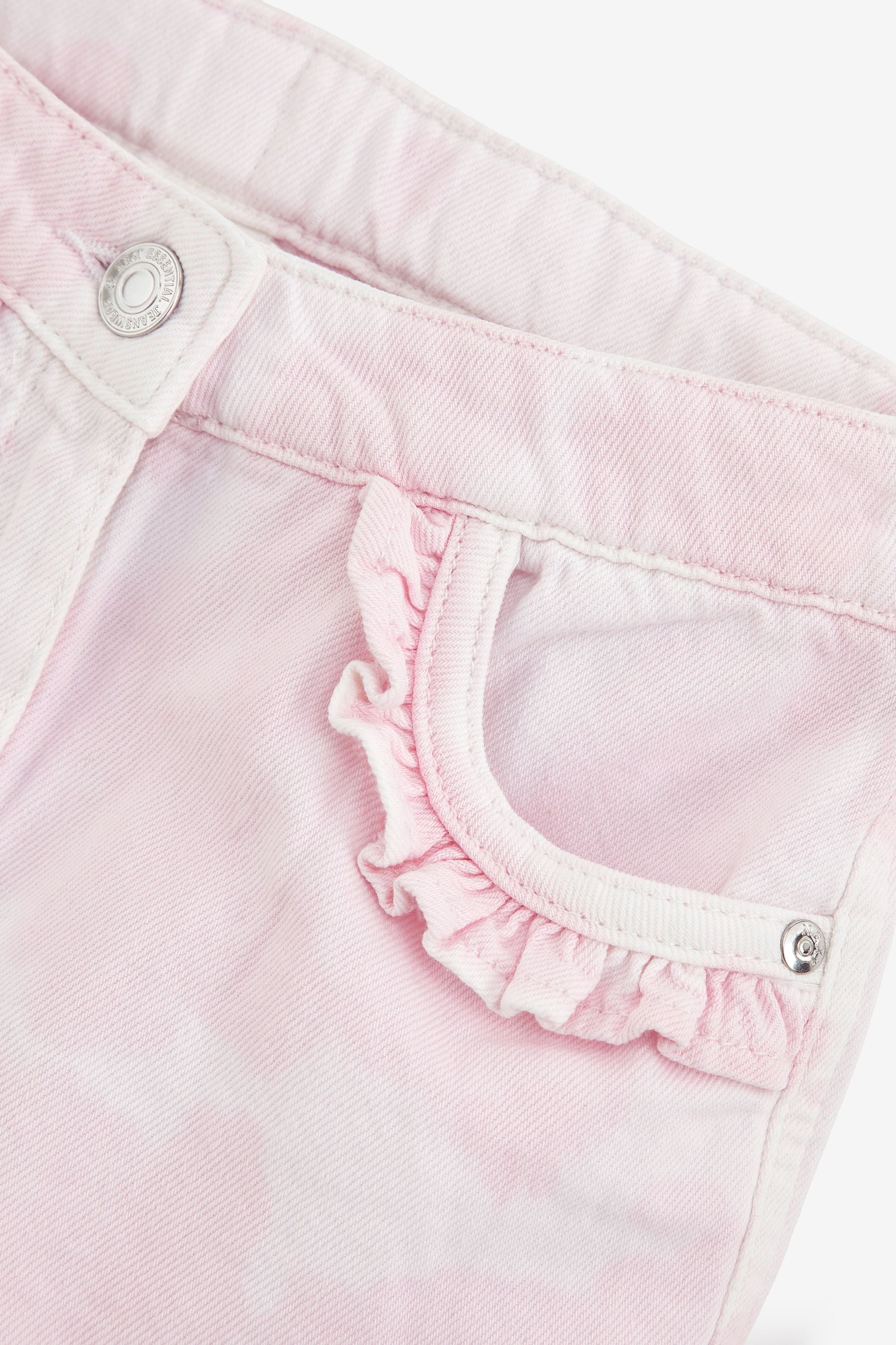 Pink/White Tie Dye Frill Detail Denim Shorts (3-16yrs)