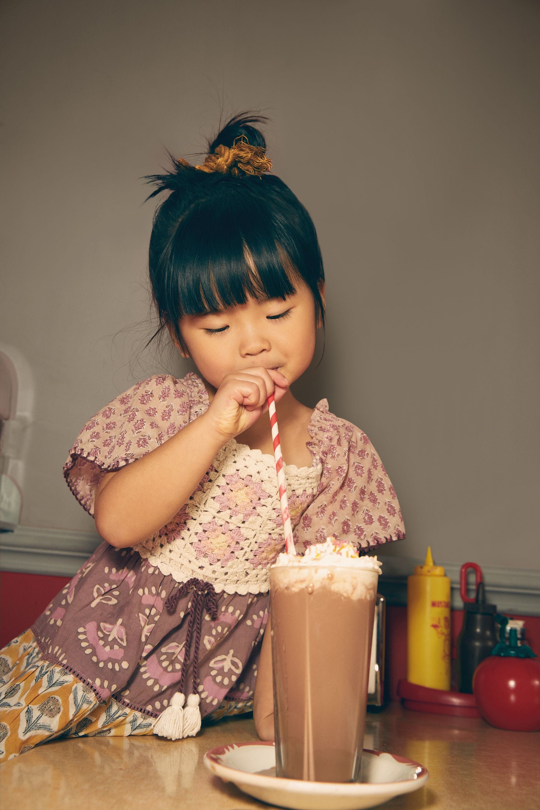 Pink Patchwork Tiered Crochet Dress (3mths-7yrs)