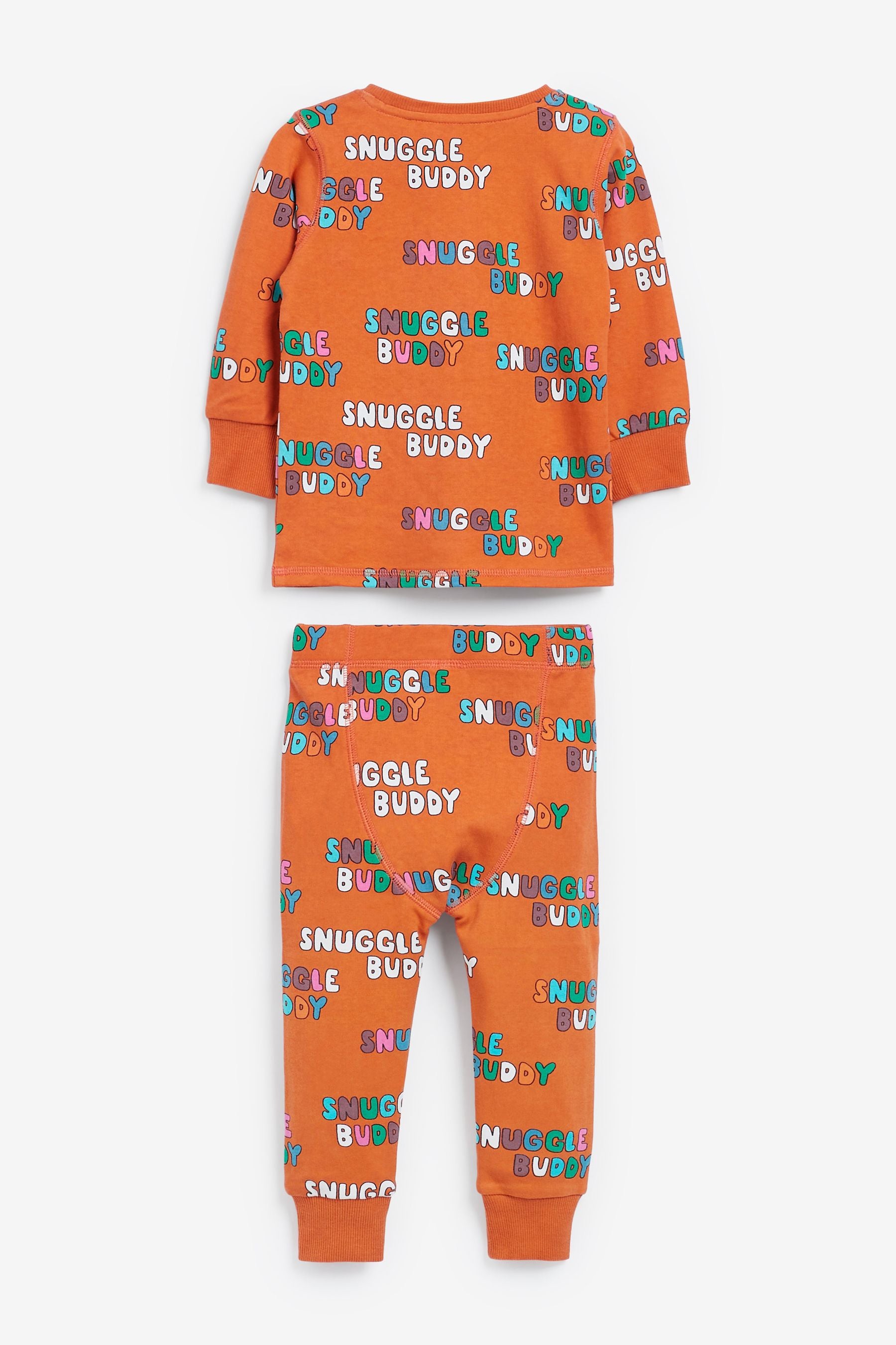 Blue/Orange 3 Pack Snuggle Slogan Pyjamas