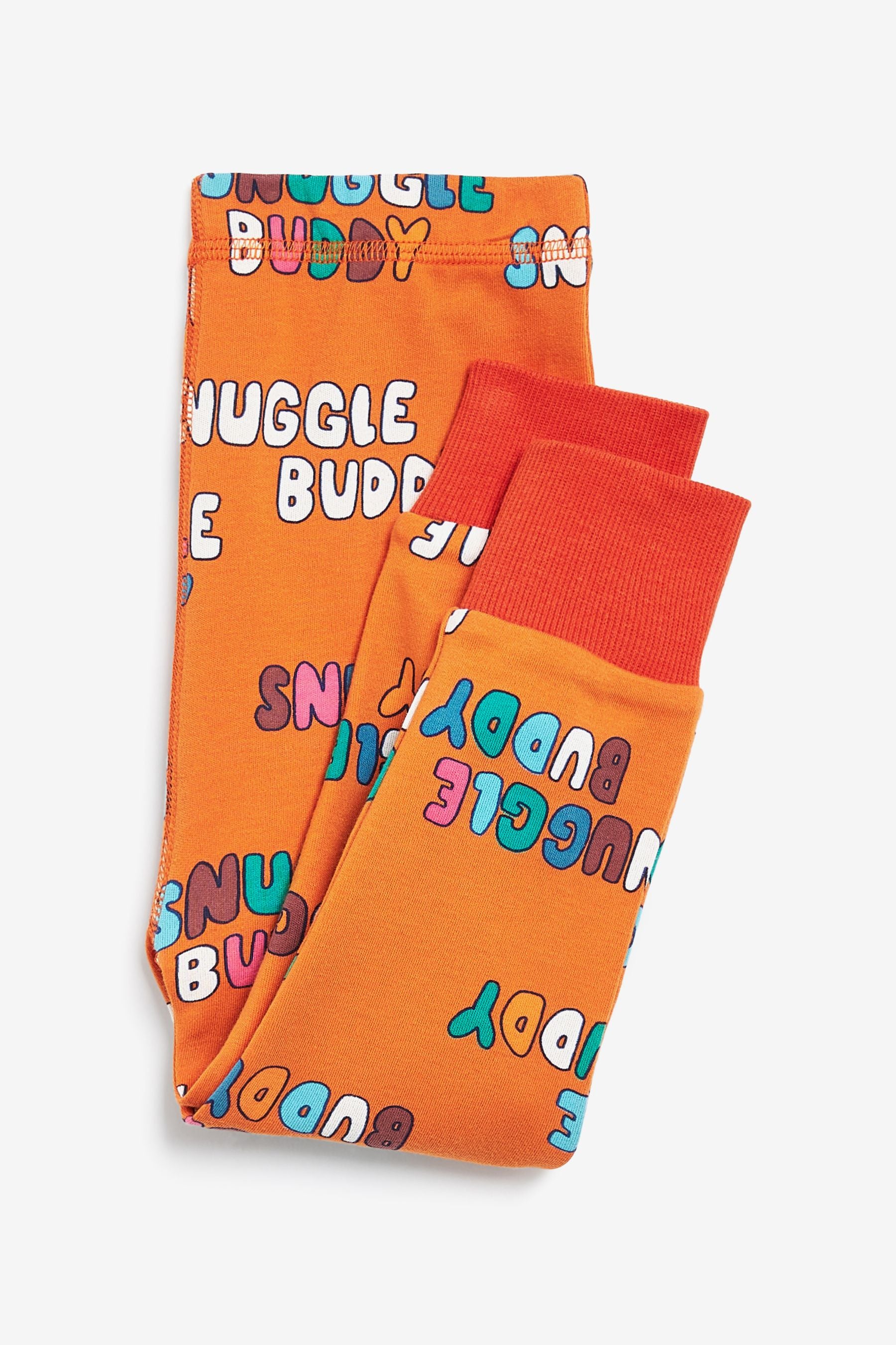 Blue/Orange 3 Pack Snuggle Slogan Pyjamas