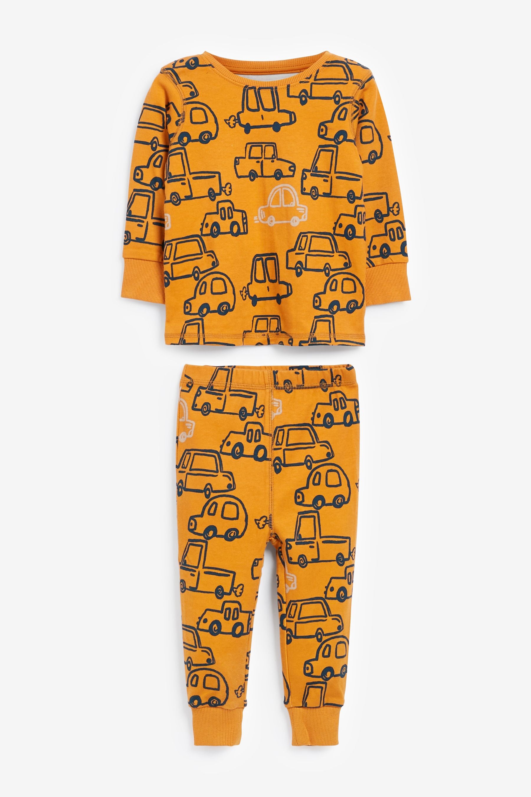 Orange 3 Pack Chill Slogan Pyjamas