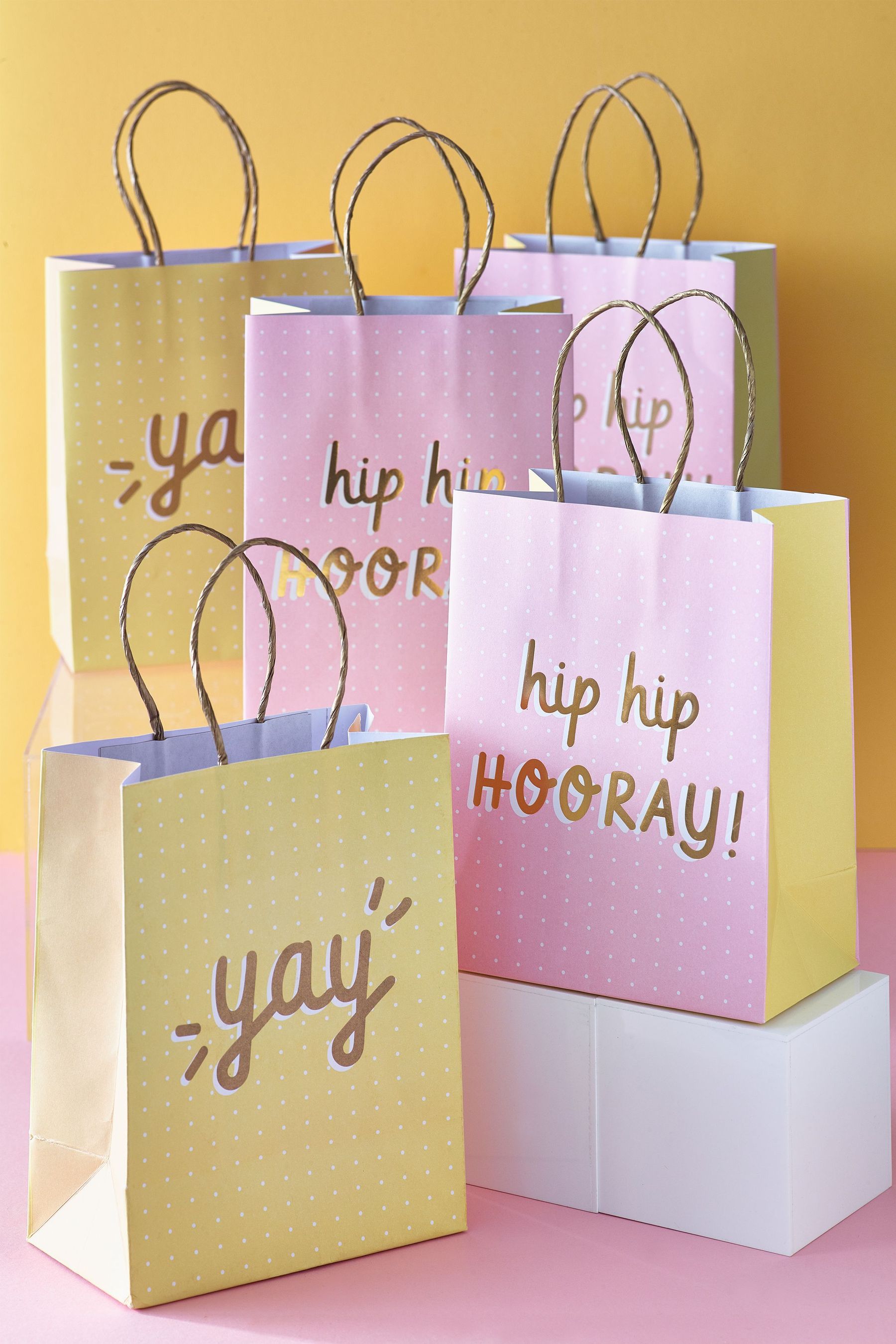 Pink 5 Pack Party Gift Bags