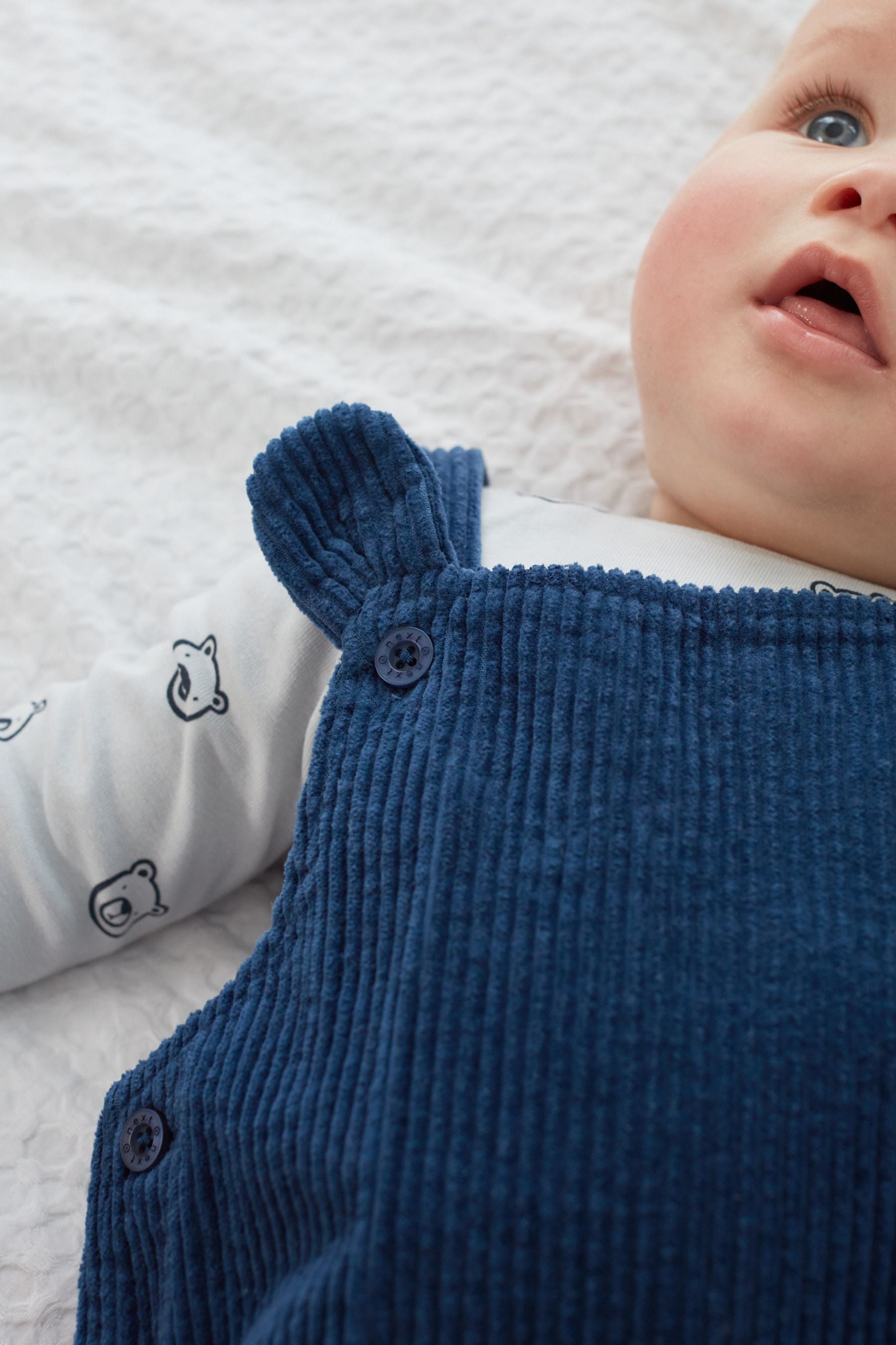 Navy Blue Cord Dungarees With Bodysuit (0mths-2yrs)