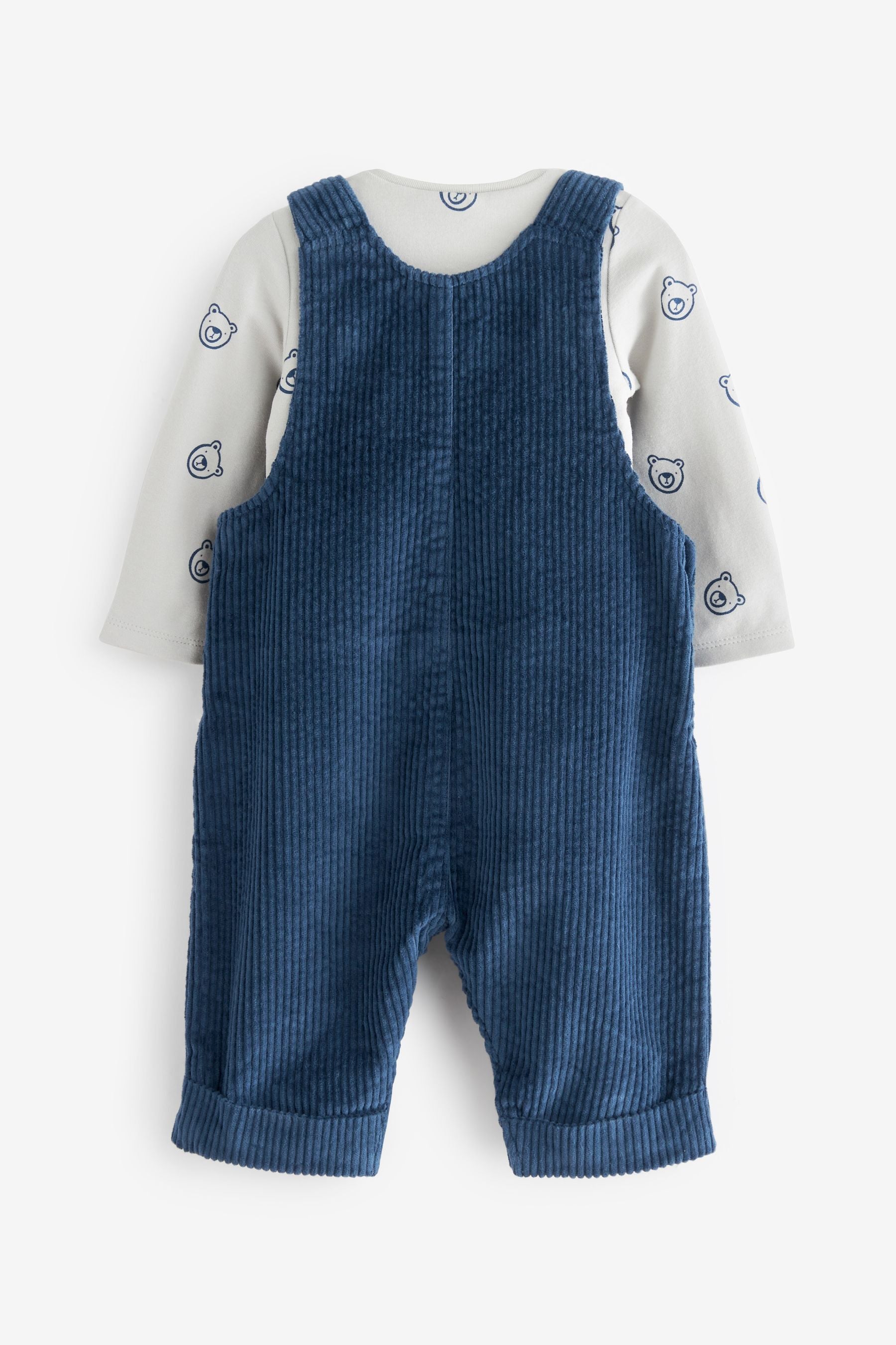 Navy Blue Cord Dungarees With Bodysuit (0mths-2yrs)