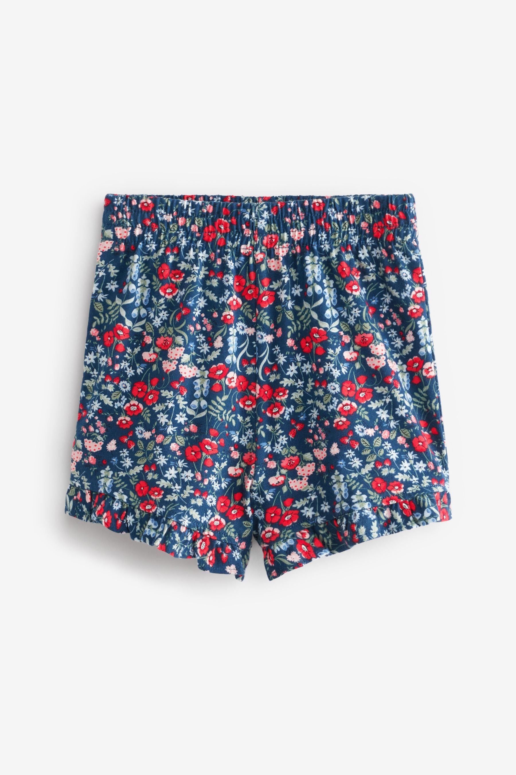 Red/White/Navy Floral 3 Pack Shirred Neck Pyjama Shorts (9mths-8yrs)