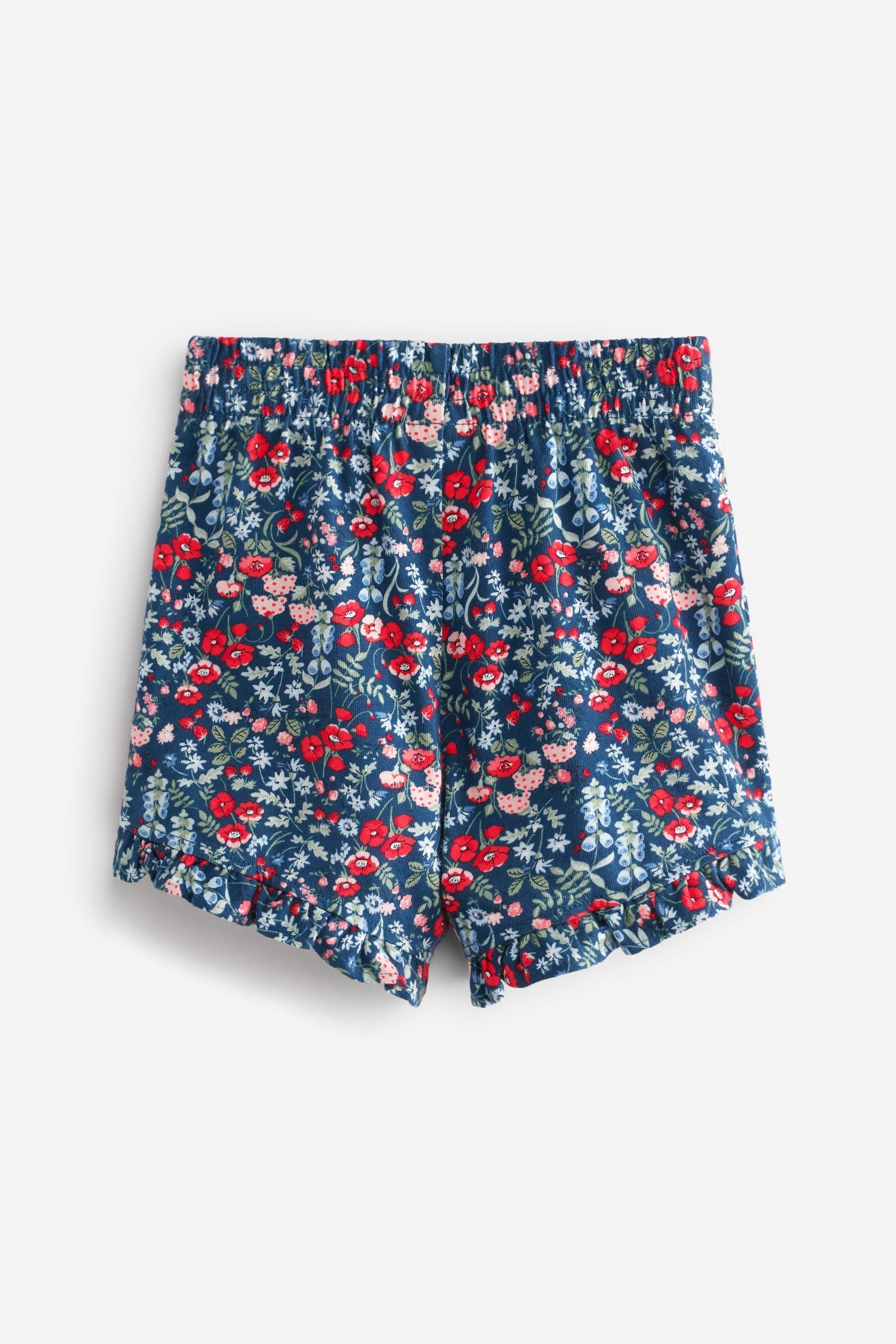 Red/White/Navy Floral 3 Pack Shirred Neck Pyjama Shorts (9mths-8yrs)