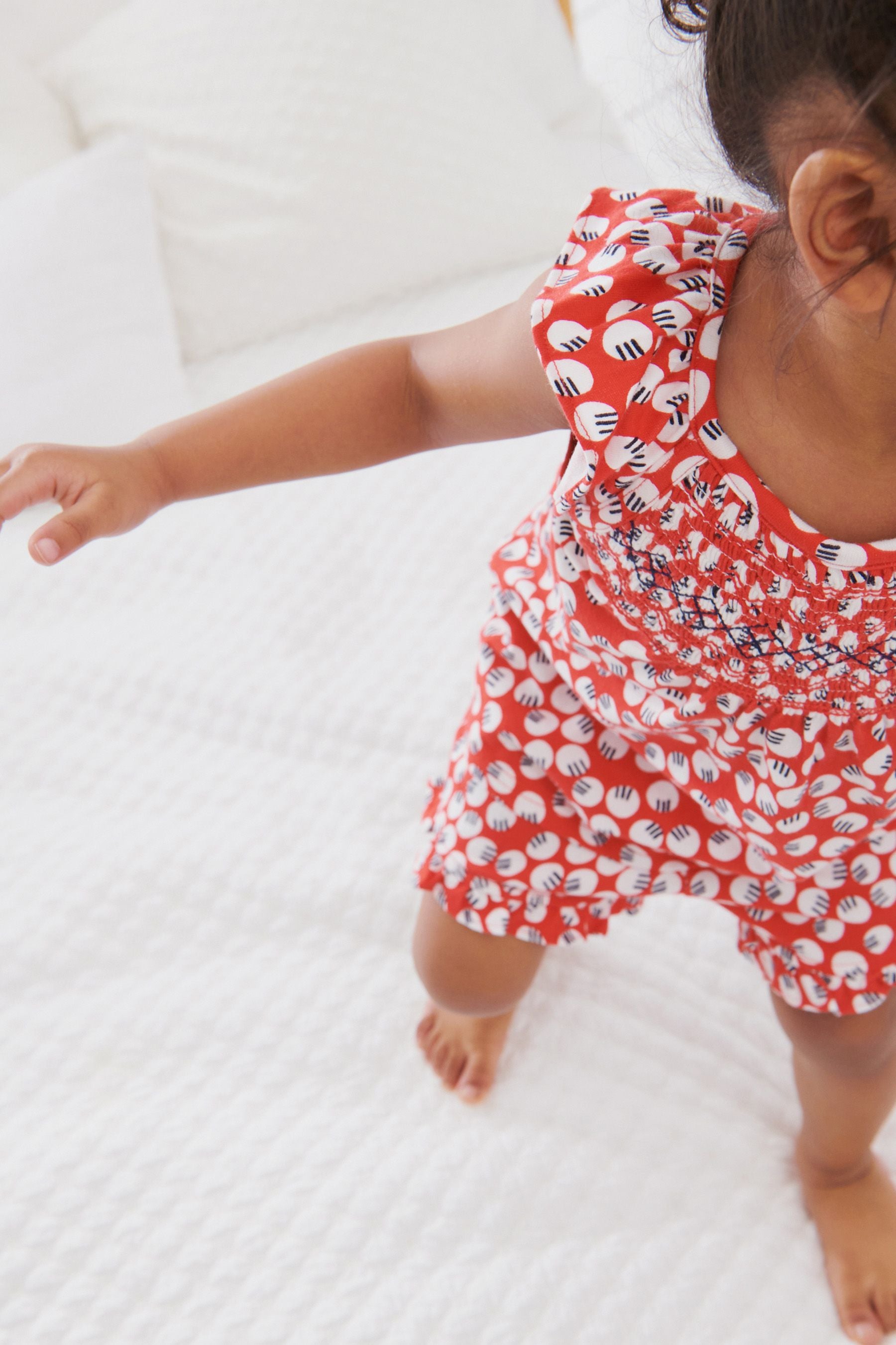 Red/White/Navy Floral 3 Pack Shirred Neck Pyjama Shorts (9mths-8yrs)