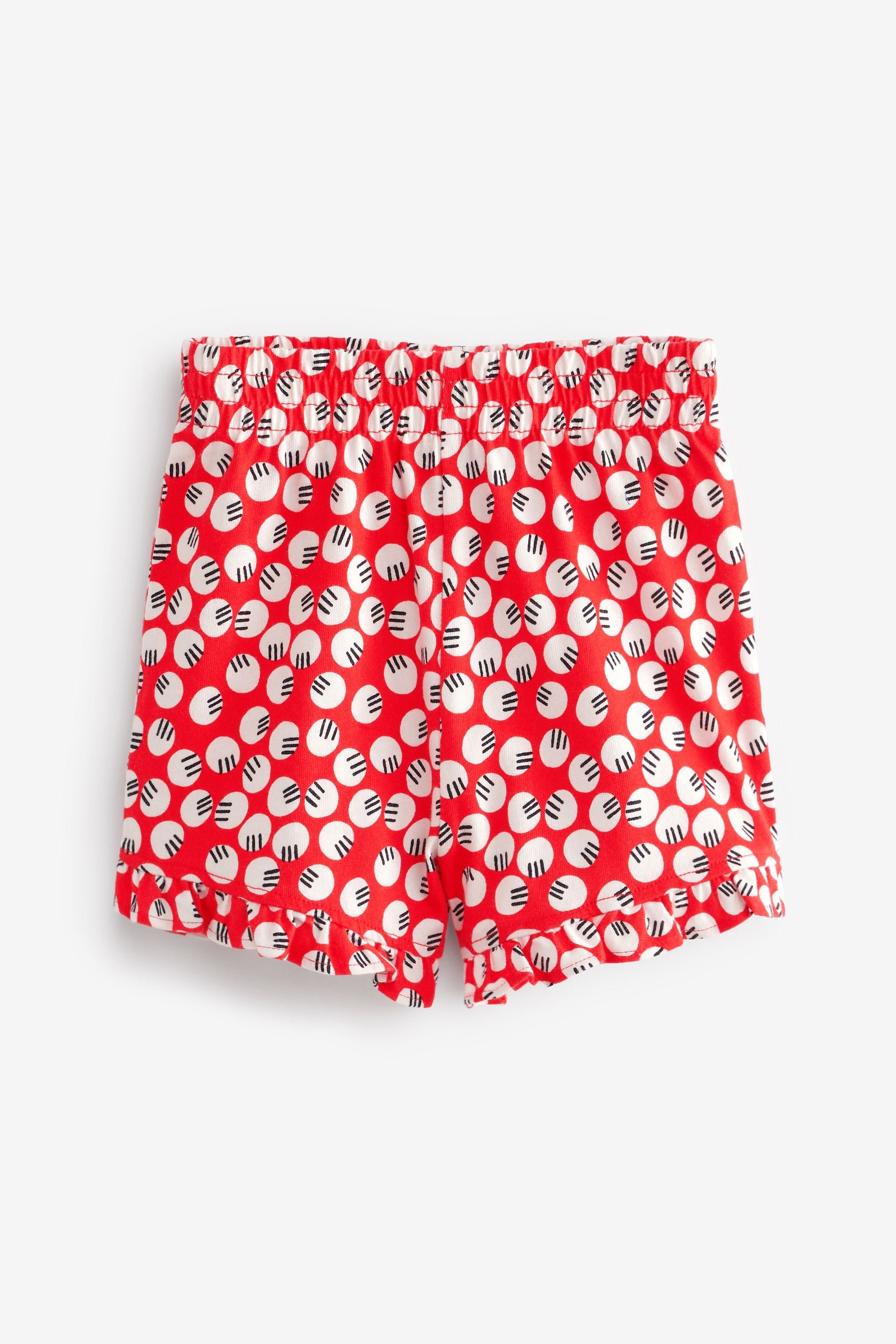 Red/White/Navy Floral 3 Pack Shirred Neck Pyjama Shorts (9mths-8yrs)