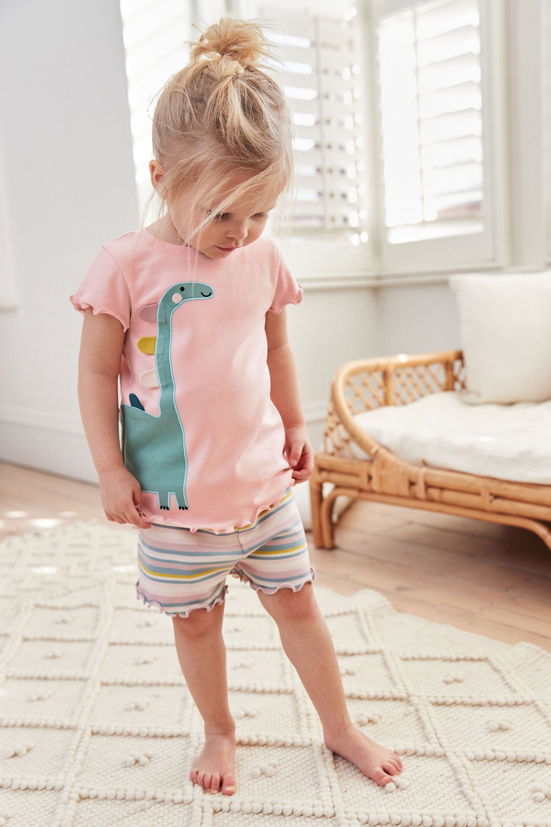 Pink/ Blue Dinosaur 3 Pack Short Pyjamas (9mths-12yrs)