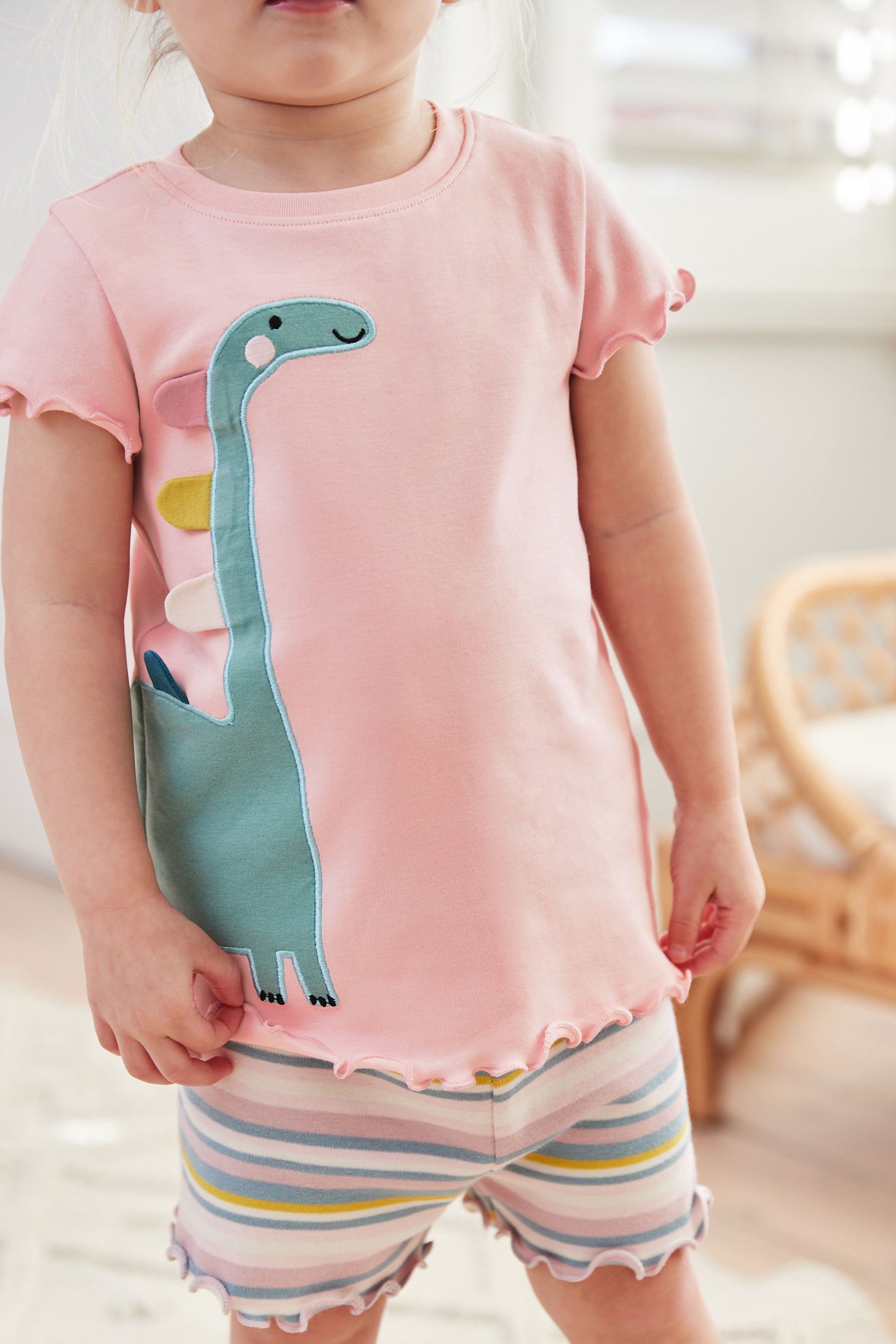 Pink/ Blue Dinosaur 3 Pack Short Pyjamas (9mths-12yrs)