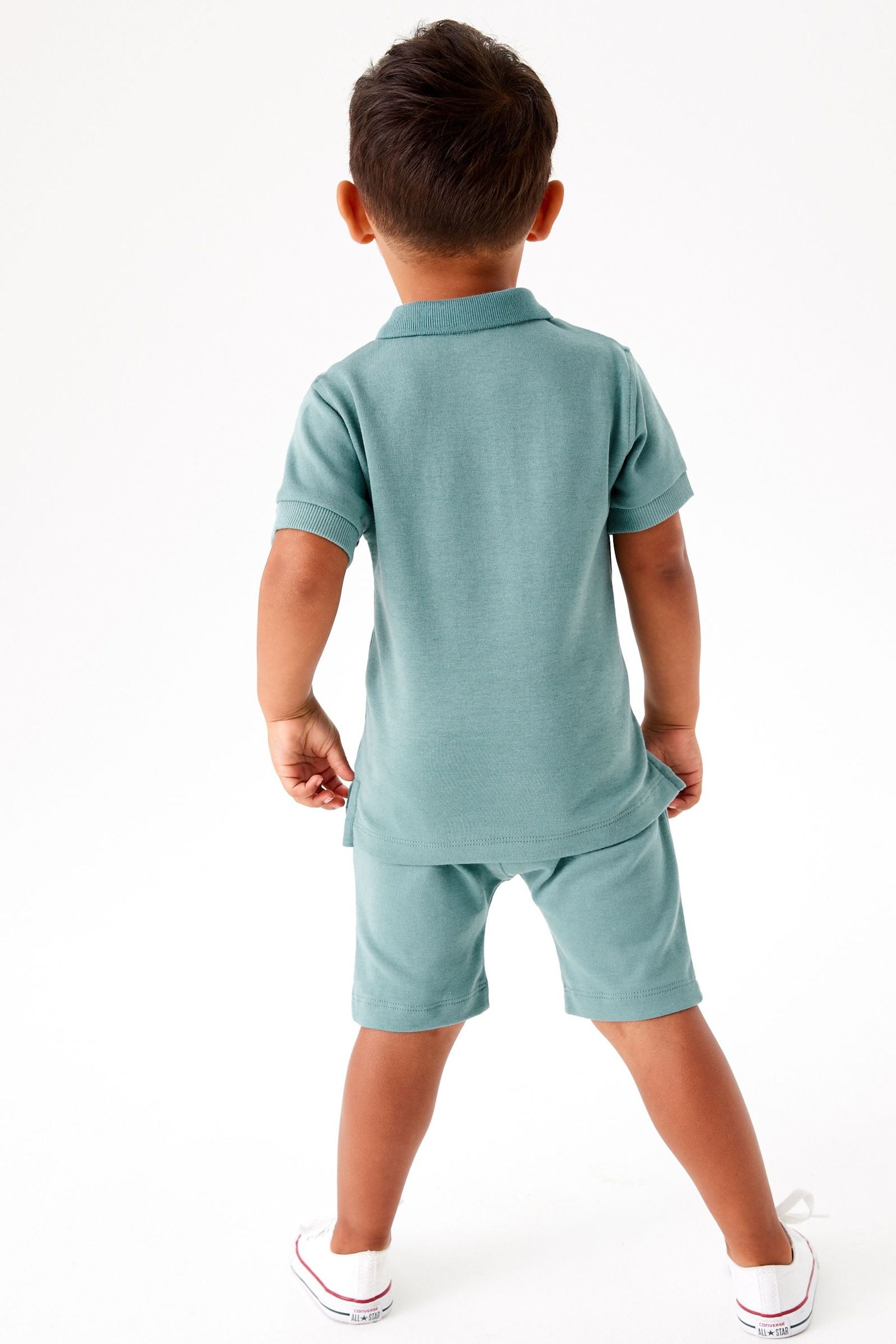 Mineral Green Polo Shirt and Shorts Set (3mths-7yrs)