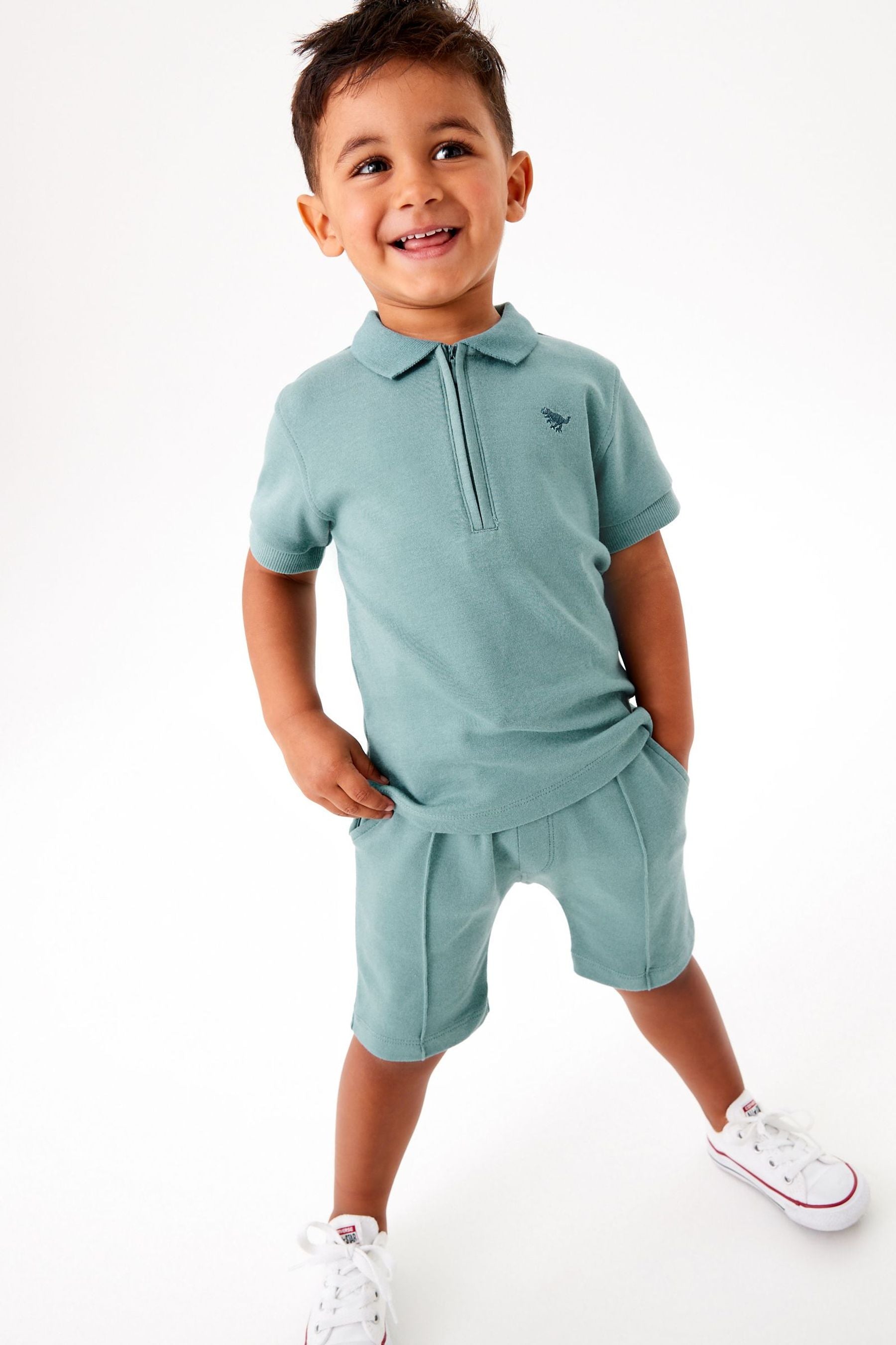 Mineral Green Polo Shirt and Shorts Set (3mths-7yrs)