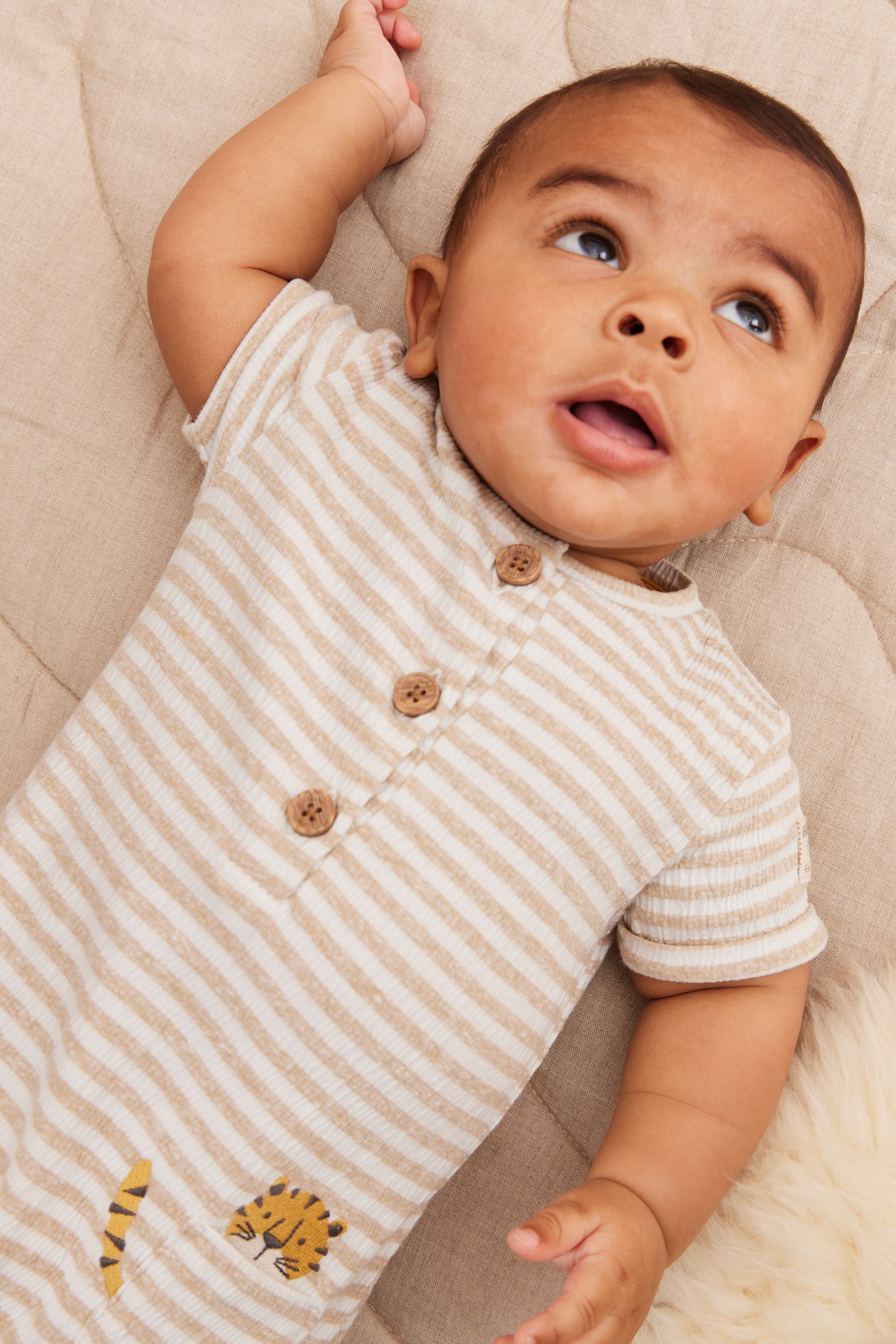 FatFace Baby Crew Unisex Stripe Romper